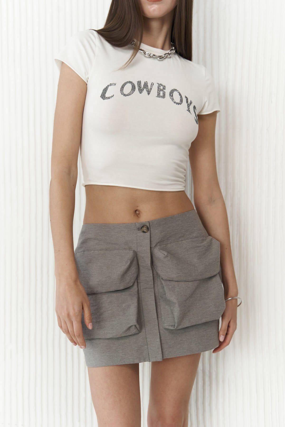 Berry gray mini skirt