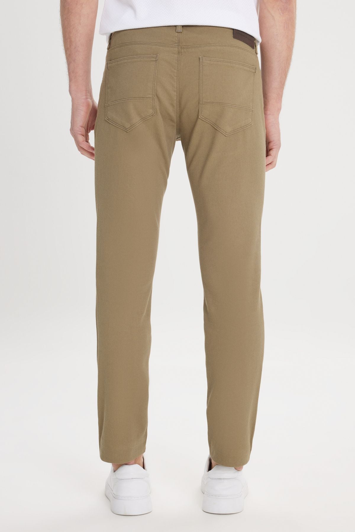 Men's Green Slim Fit Narrow Cut 5 Pocket Amelor Flexible Pants