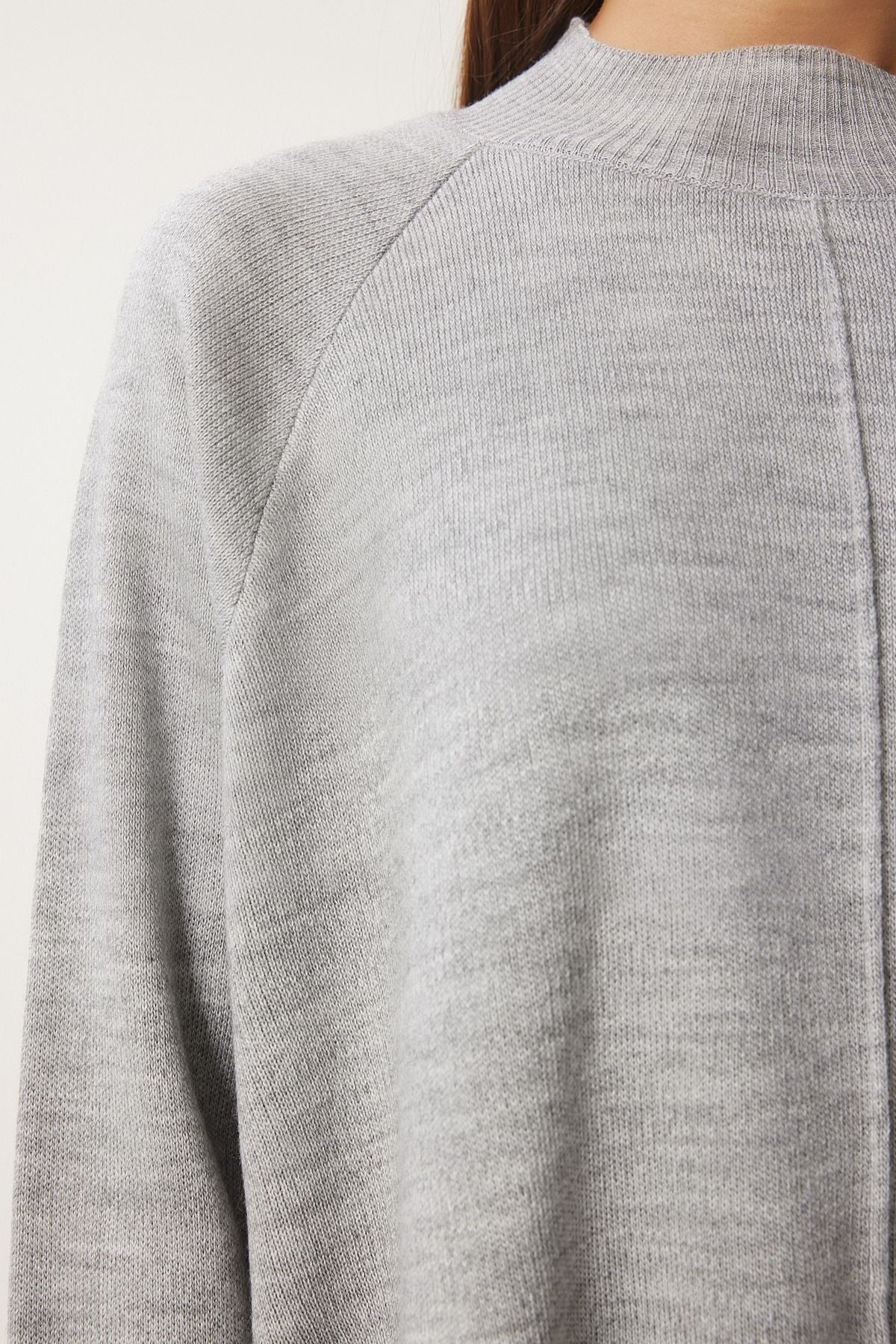 Woman Light Gray Stylish Knitwear Cossack Pants Set Mu00012