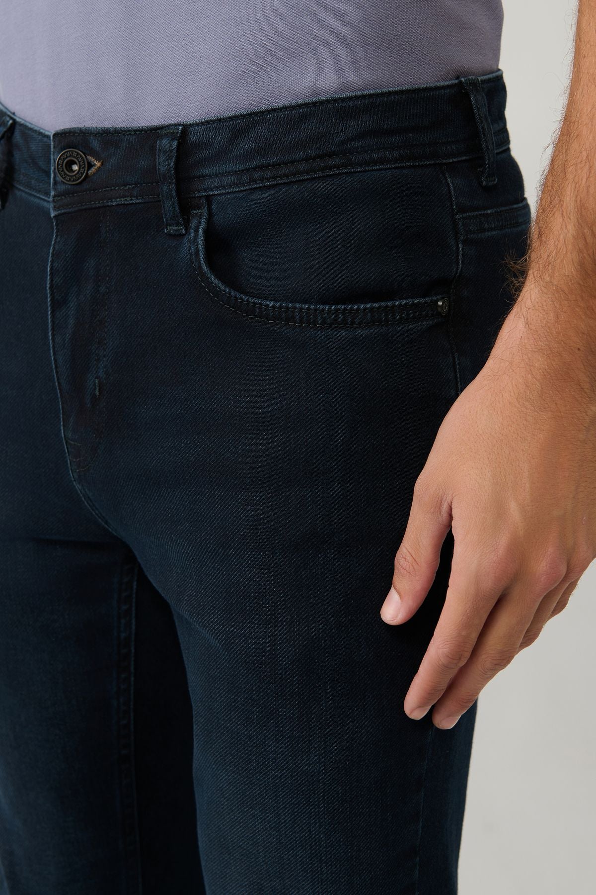 Men's Dark Navy blue Wash Washing Flexible Jean Pants B003525