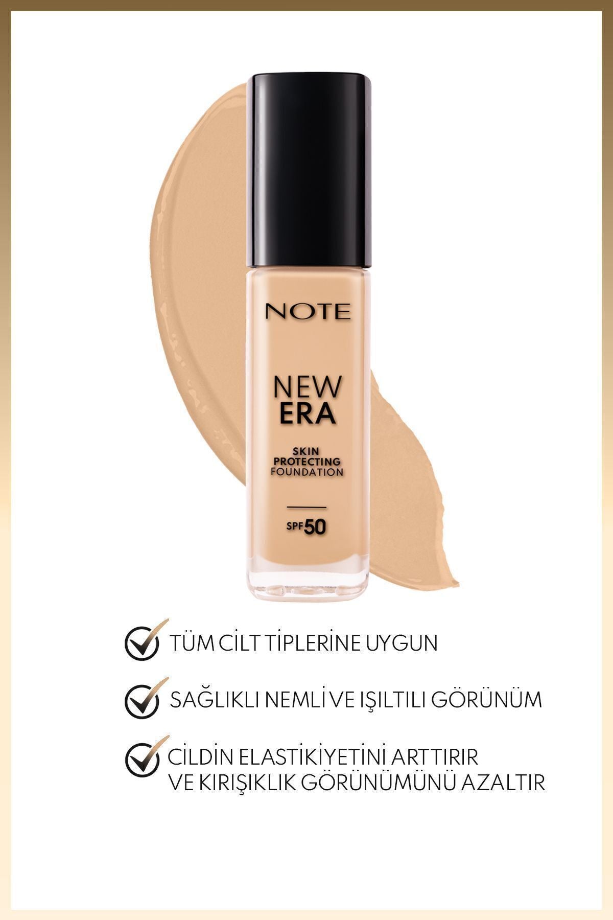 New Era Skin Protecting SPF 50 Moisturizer Effective Hyaluronic Acid Foundation - 120 Natural Beige