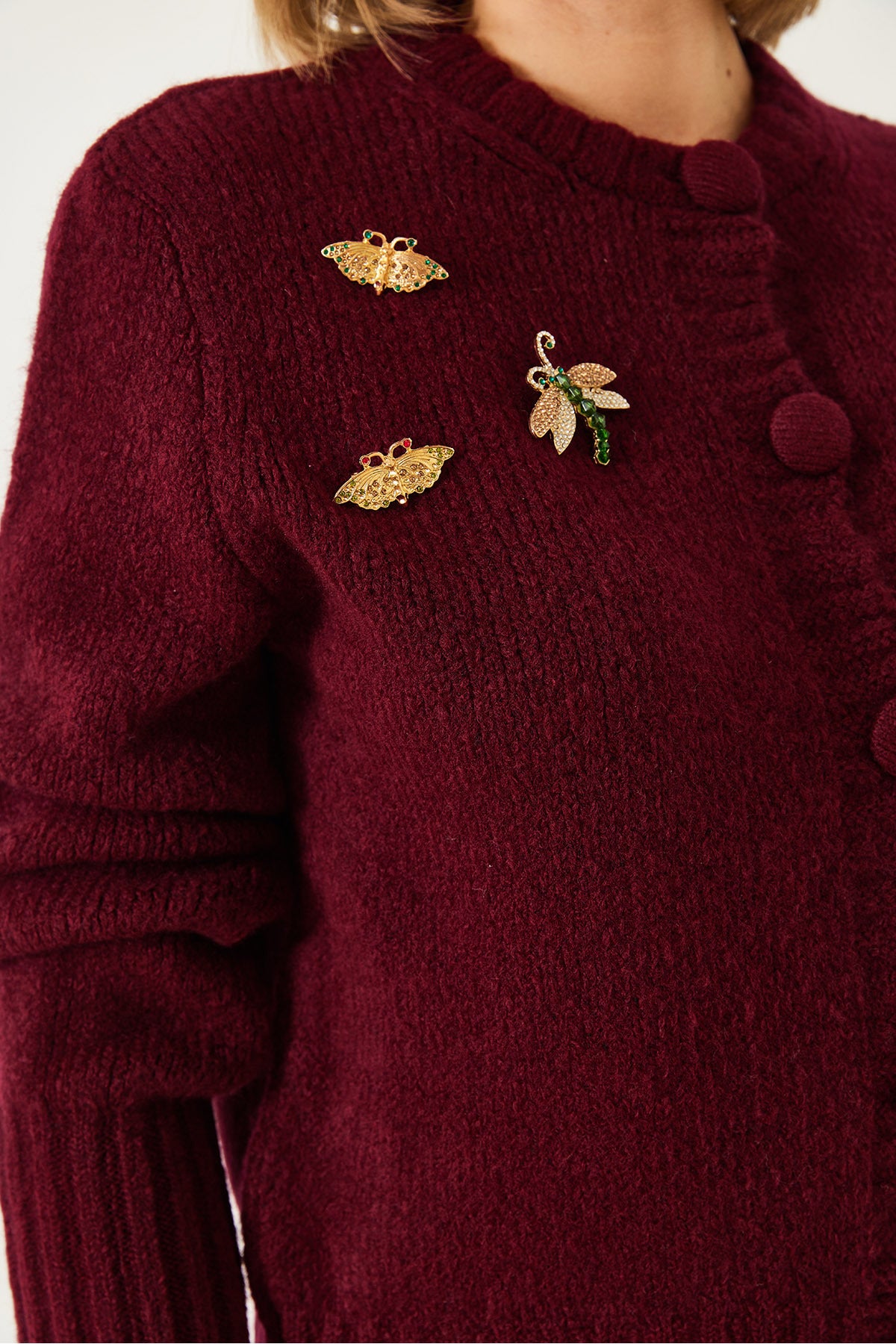 Women's Brooch Detailed Knitwear Cardigan 20246254