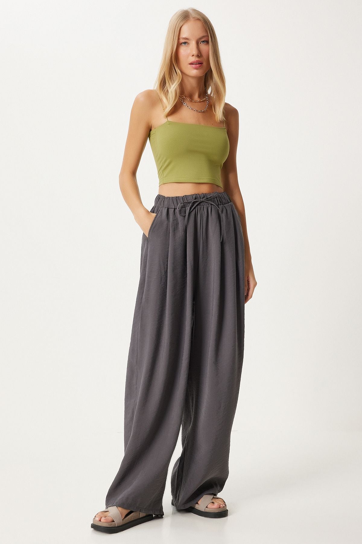 Woman smoked comfortable mold shalwar pants MW00150
