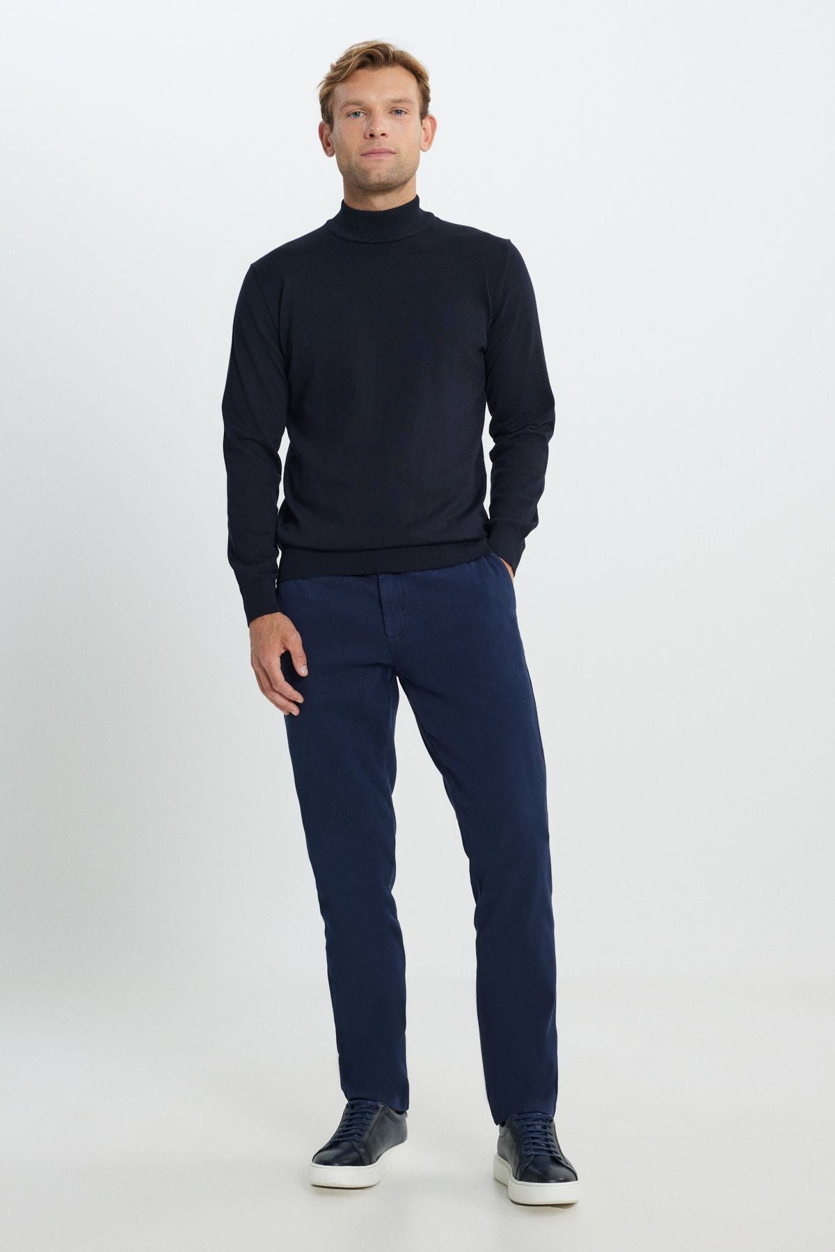 Cotton Standard Fit Normal Cut Half Fisherman Yaka Knitwear Sweater