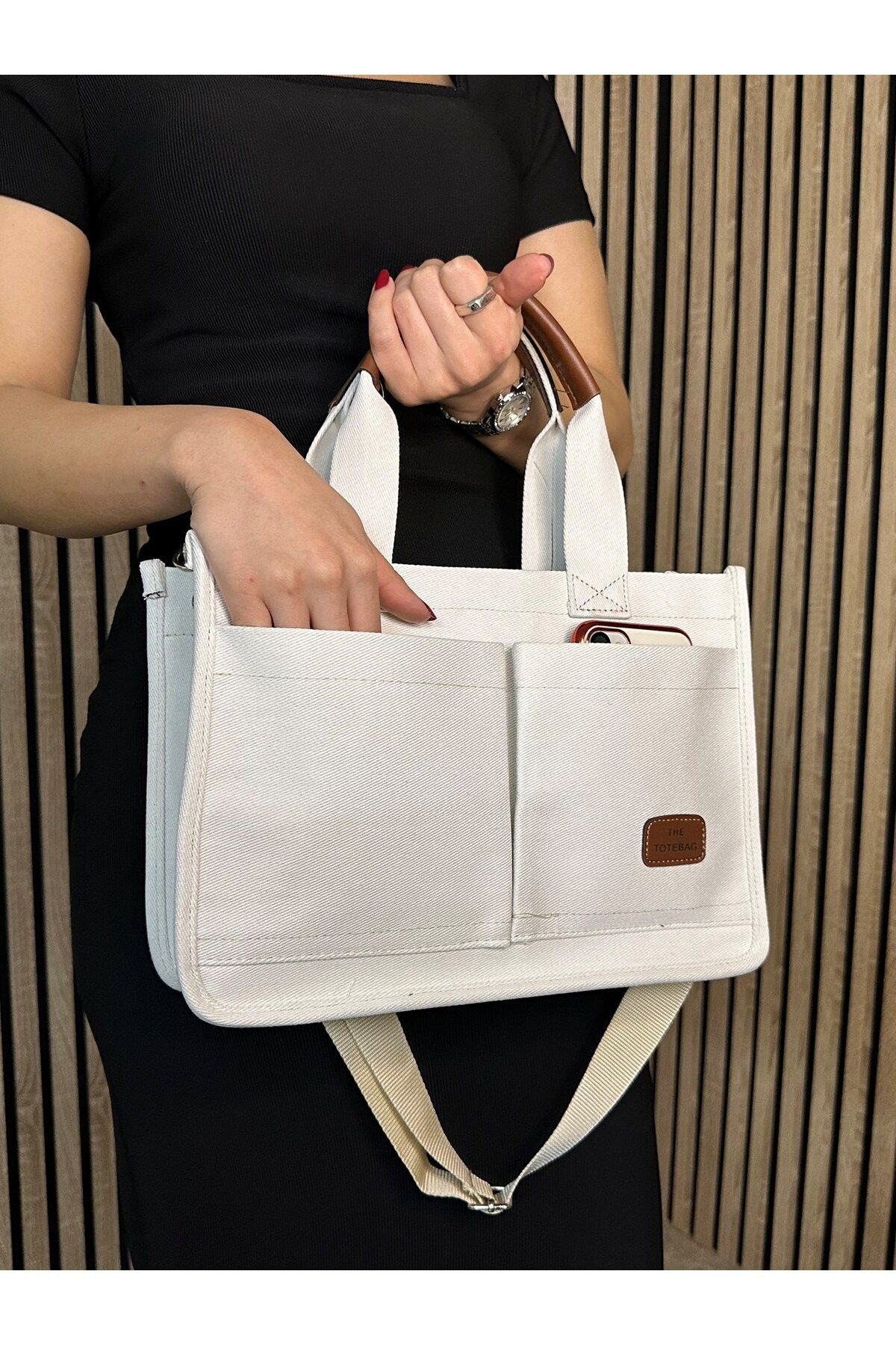 Daily Women's Shoulder Bag Canvas The Tote Bag Medium Size Diagonal Adjustable Strap Soft Simple 4007