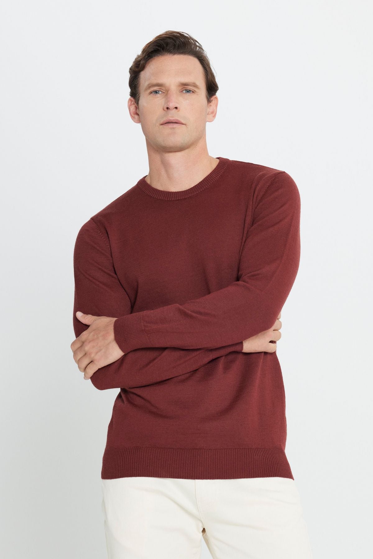 Men's Tile Standard Fit Normal Normal Class Bike Yaka Wool Casual Knitwear Sweater