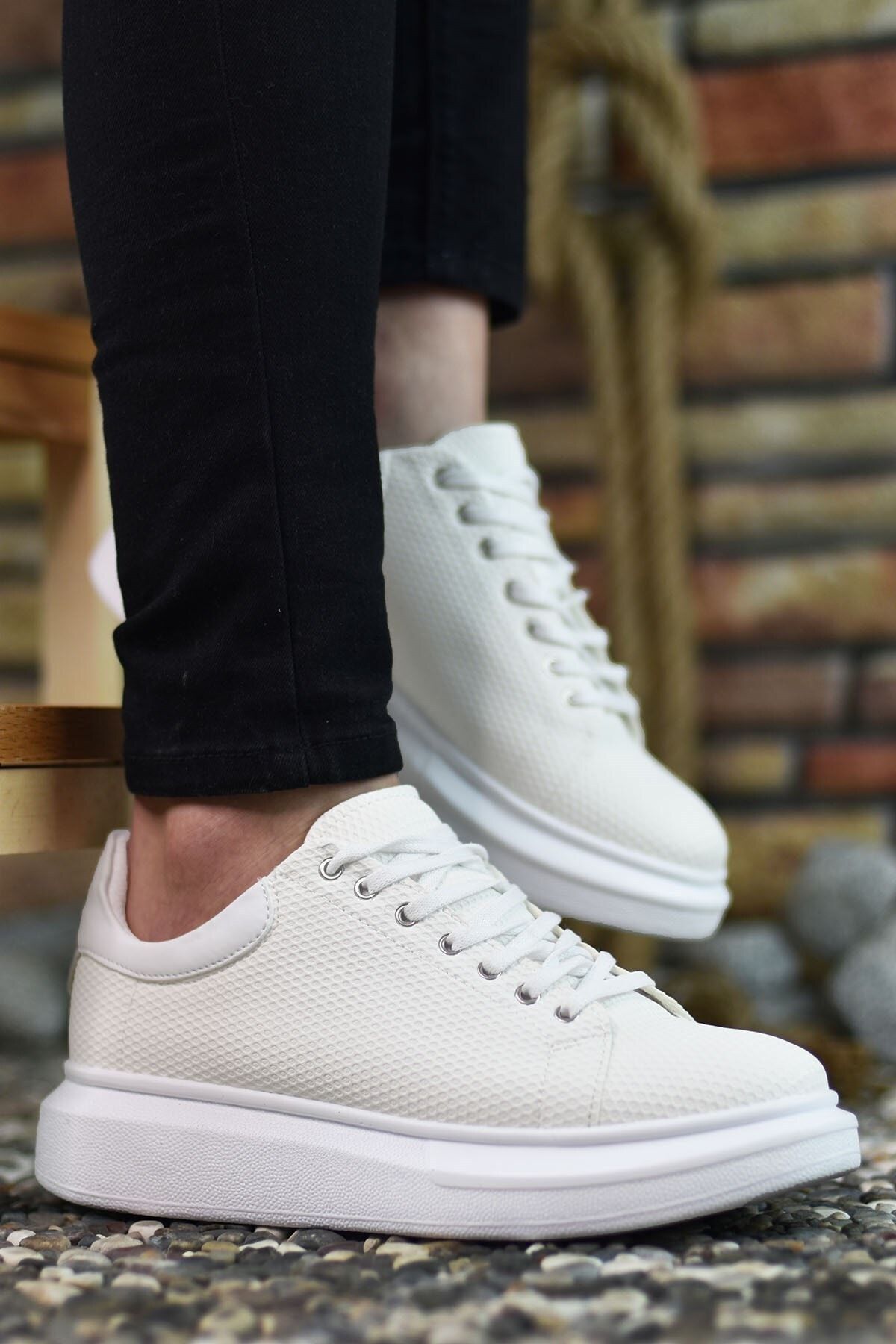 3D printed white male sneaker