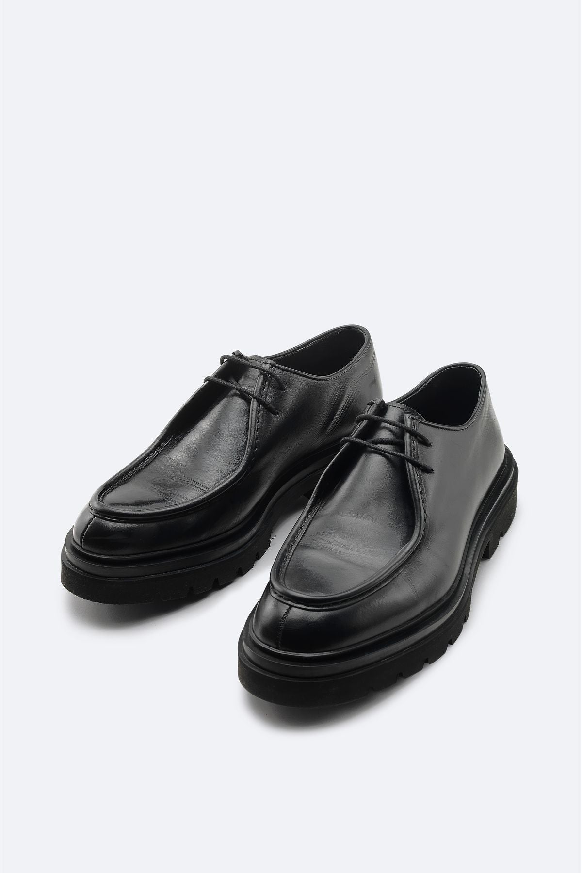 Men's Black 100 %Leather Lace Classic Shoes A42Y8006