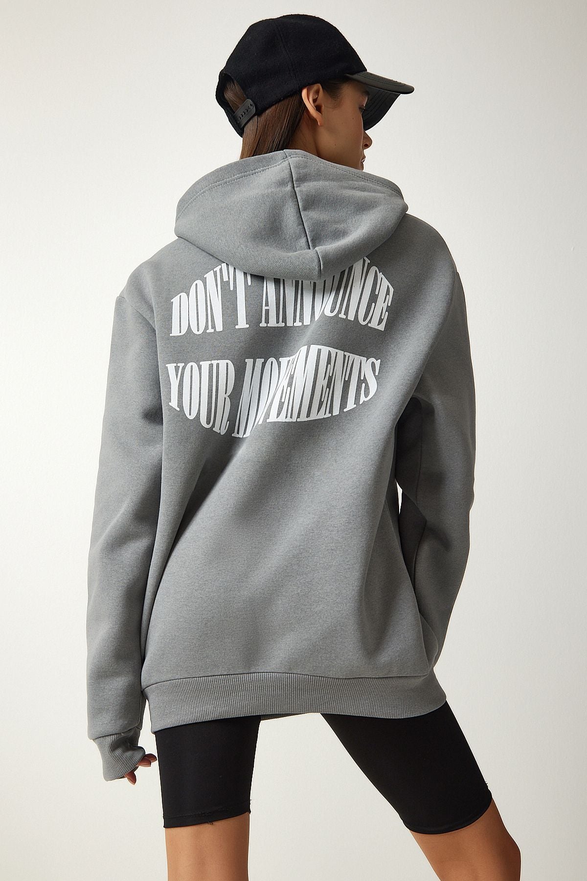 Women's gray hooded charted Sweatshirt OW00002