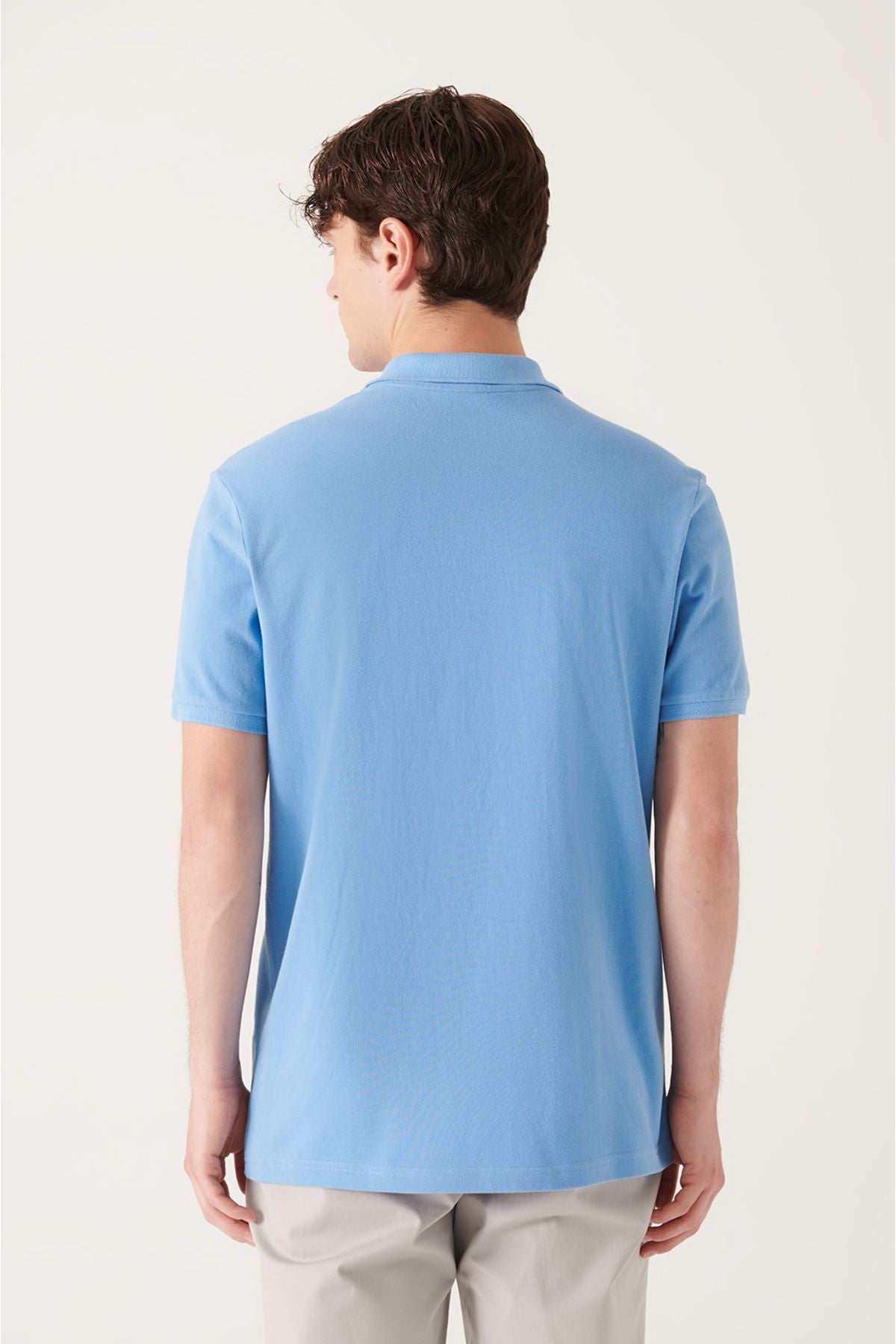 Men's blue 100 %cotton cool Polo Yaka T-shirt E001004