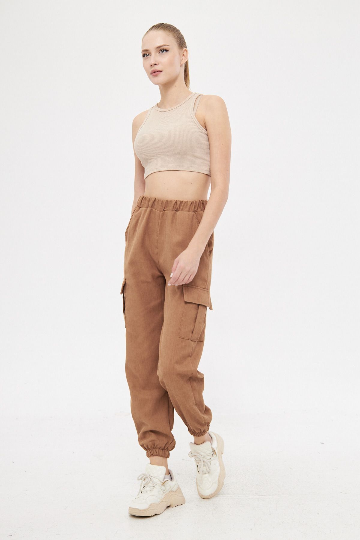Female mink velvet waist and leg righteous thin wick cargo pants Arm-25k001035