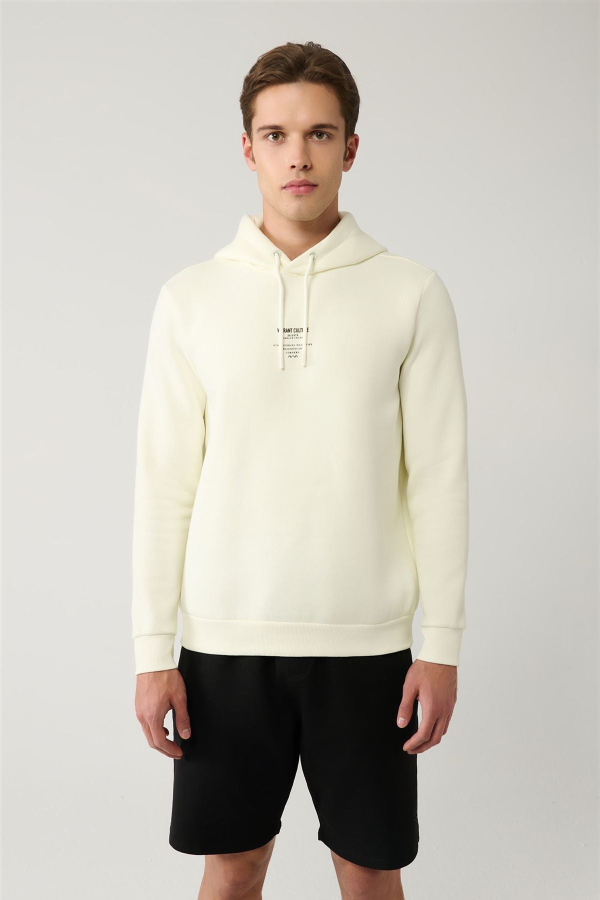 Men's Ecru Hooded Shadon Sweatshirt A41y1247