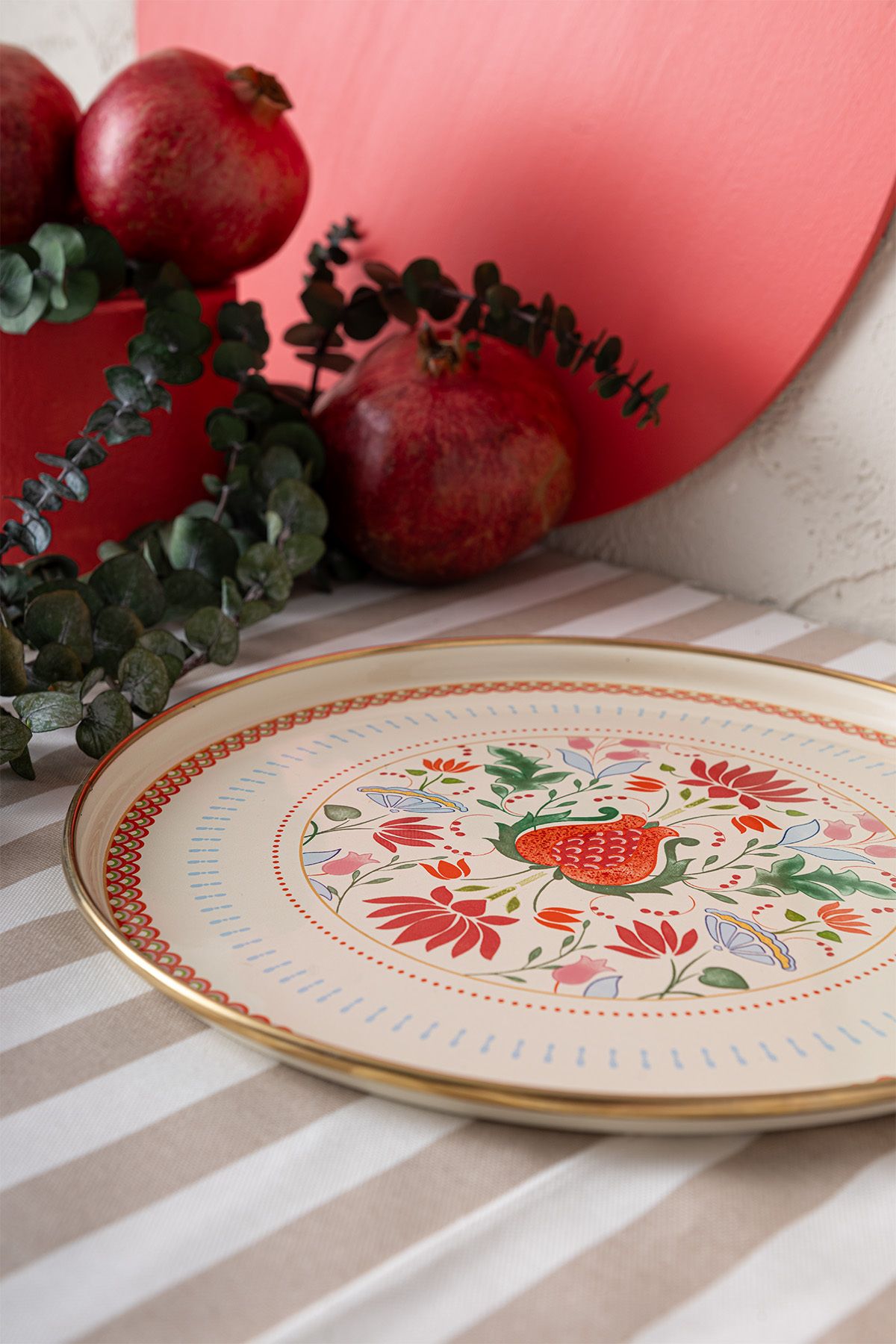 Pomegranate enamel service plate 26 cm