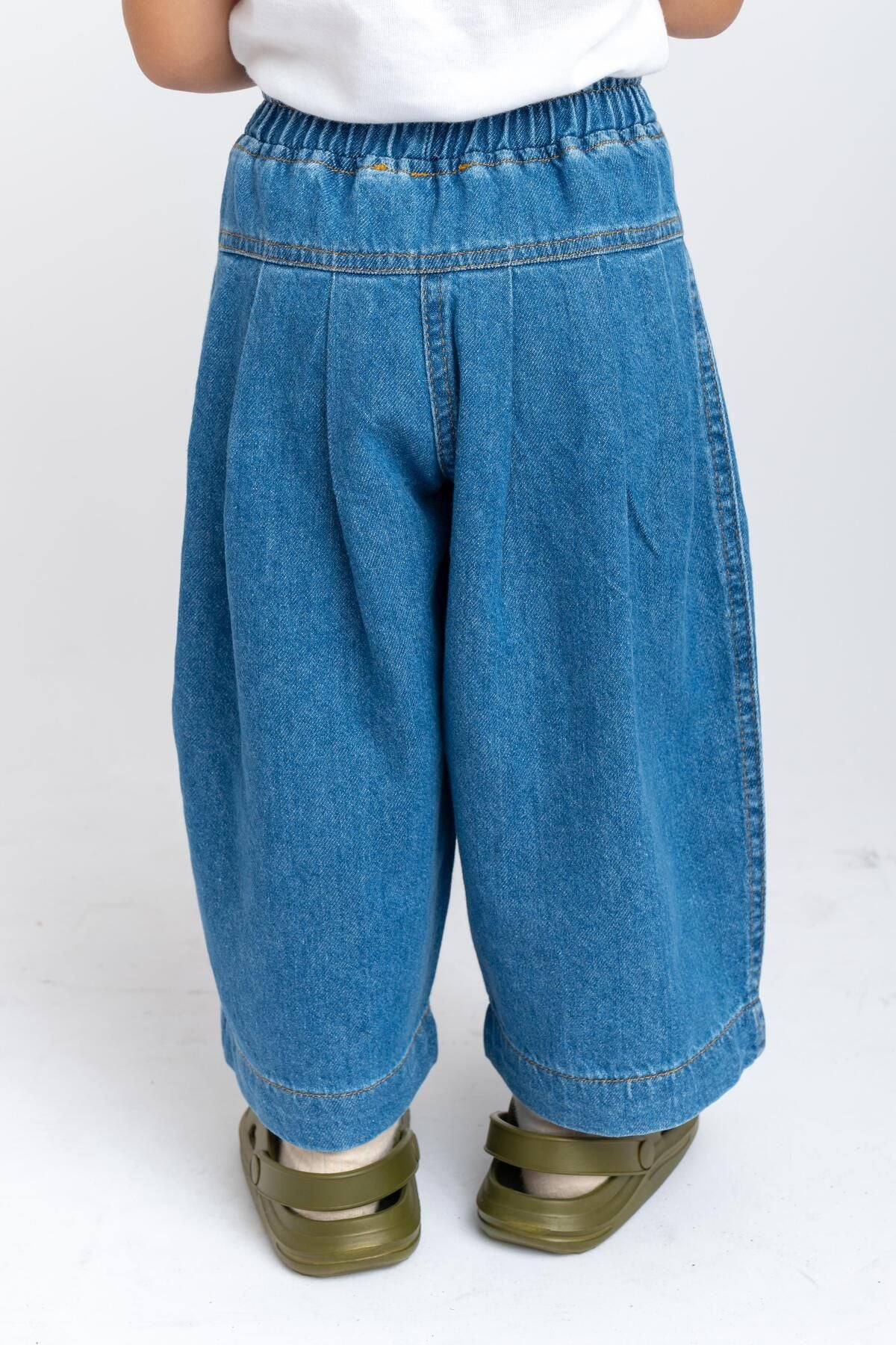 Pleated Jeans 2-7 Years Blue