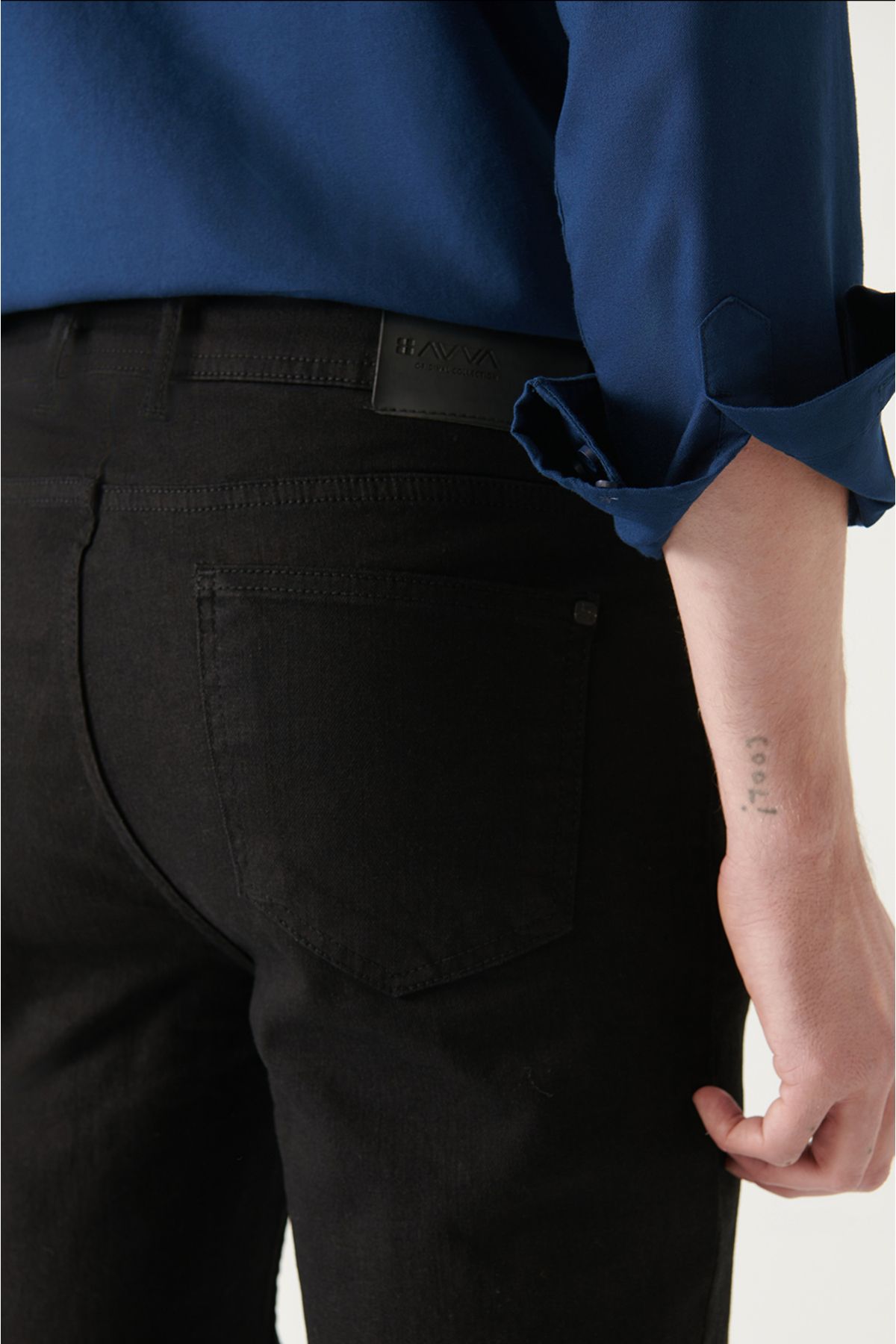 Men's Black Obedness Washing Flexible Jean Pants B003502