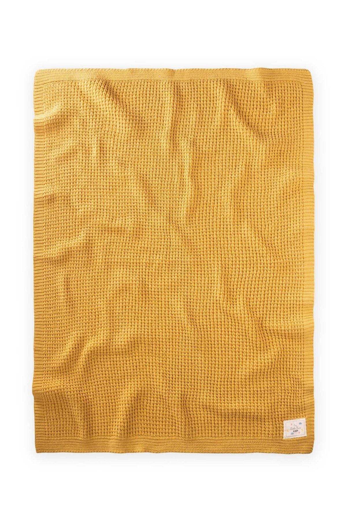 Thessaloniki knitwear blanket 80x100 (+/- 5 cm) mustard yellow