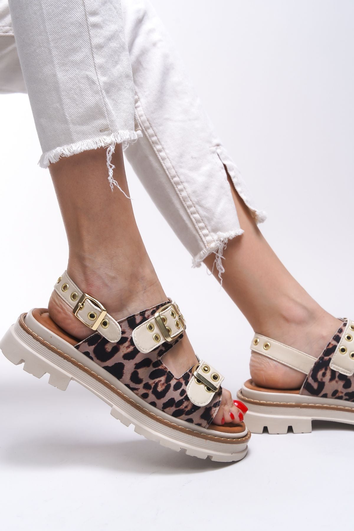 Ysalitia Women Sandals 0012120 Leopar Beige