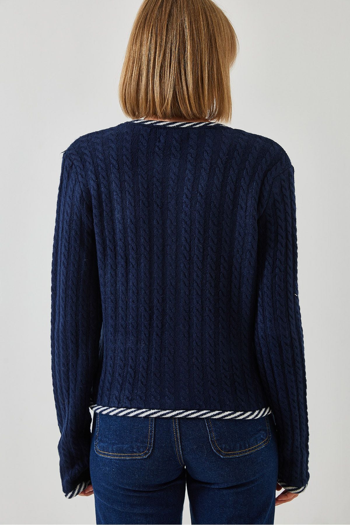 Women's Hair Braided Pocket Knitwear Cardigan 241083 60251984