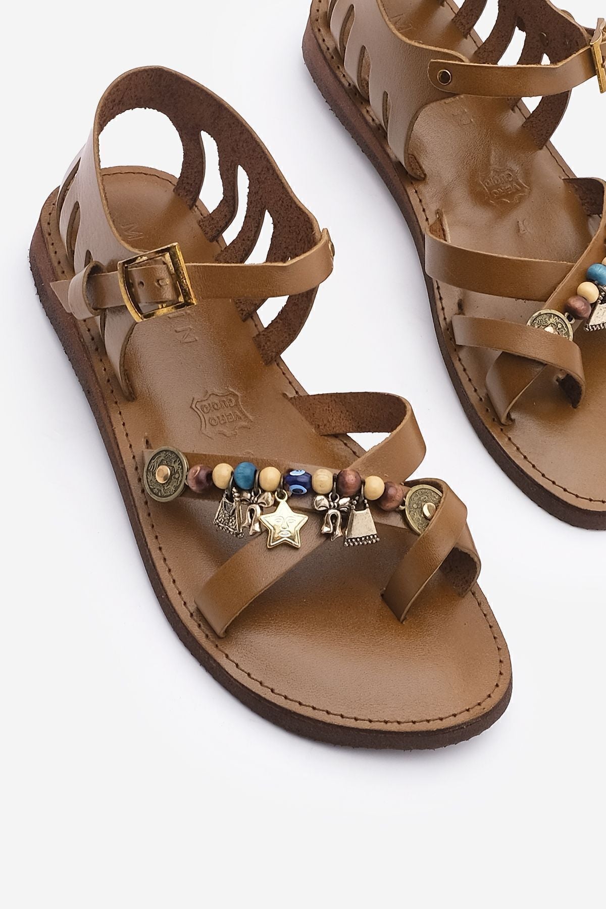 Woman Genuine Leather Eva Base Finger Break Daily Sandals Kitaz Taba