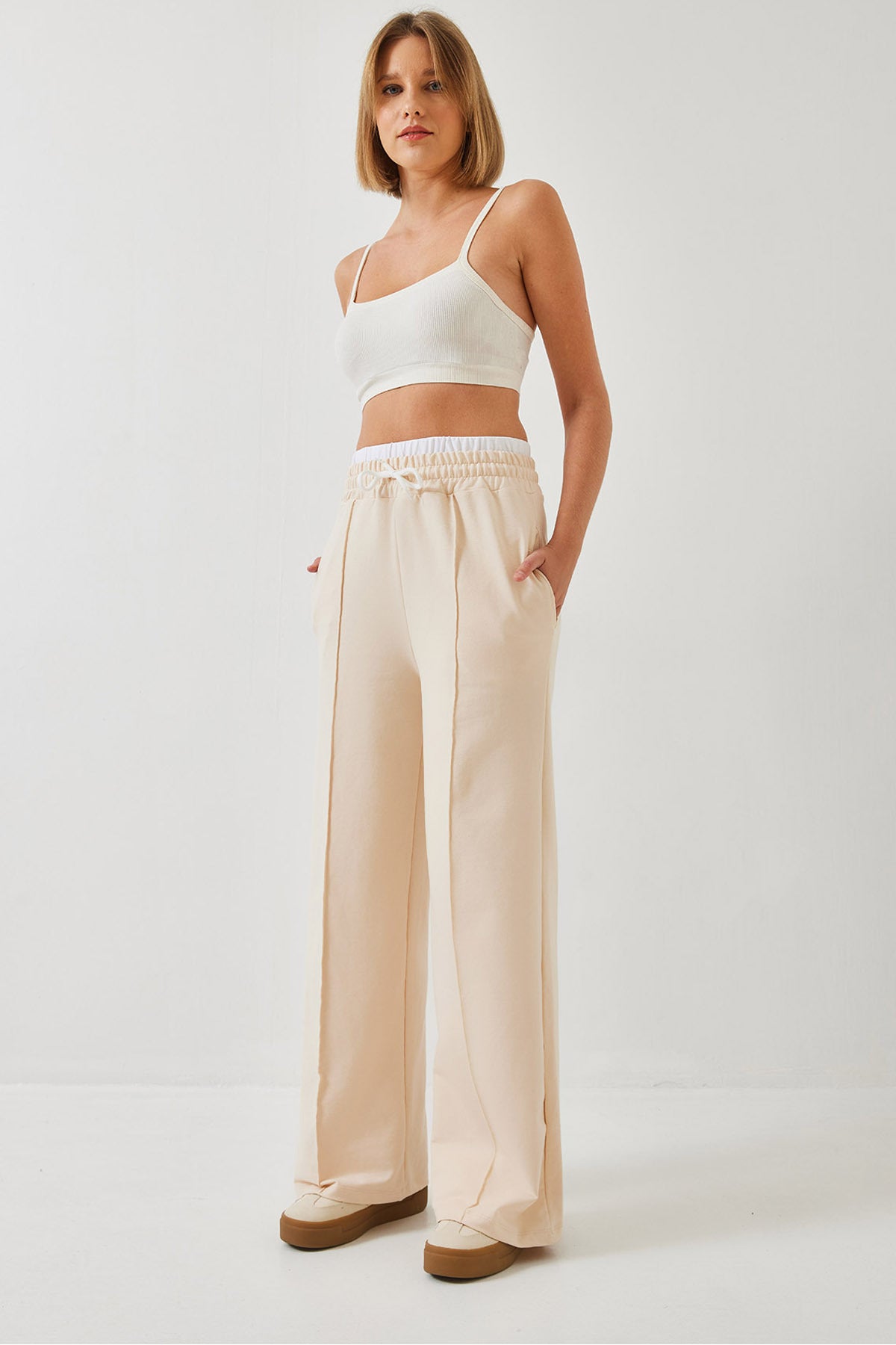 Women's Waist Tied Elastic Trousers MBHS035 60601035