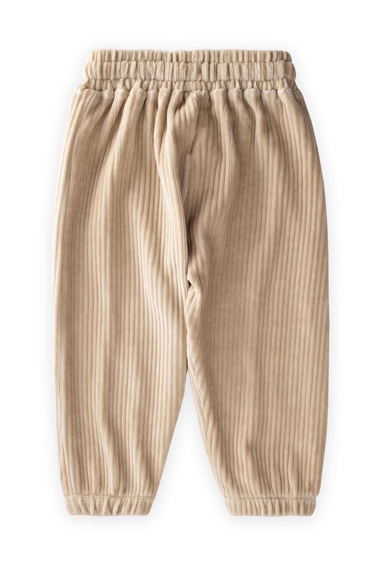 Wick Velvet Jogger Pants 1-10 Years Beige