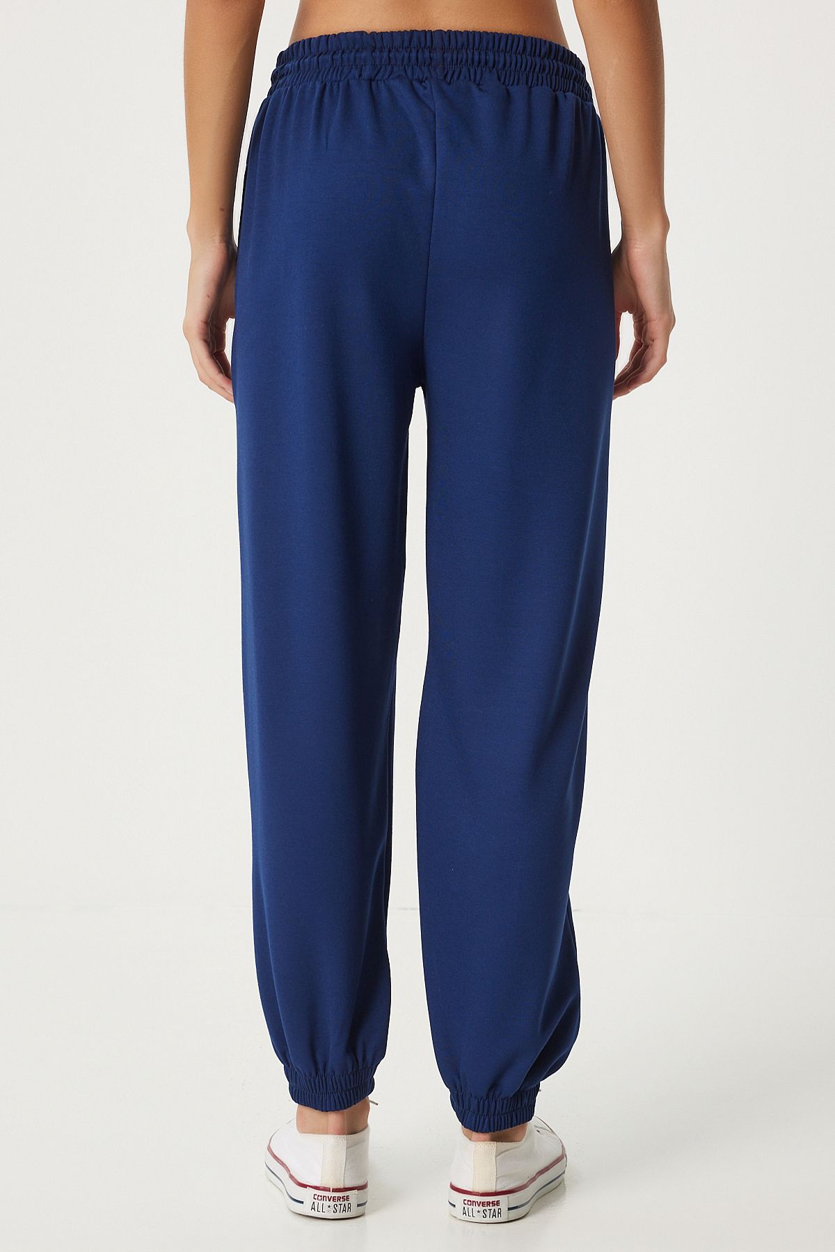 Woman Navy blue Modal Mixed Jogger Service Six EN00617