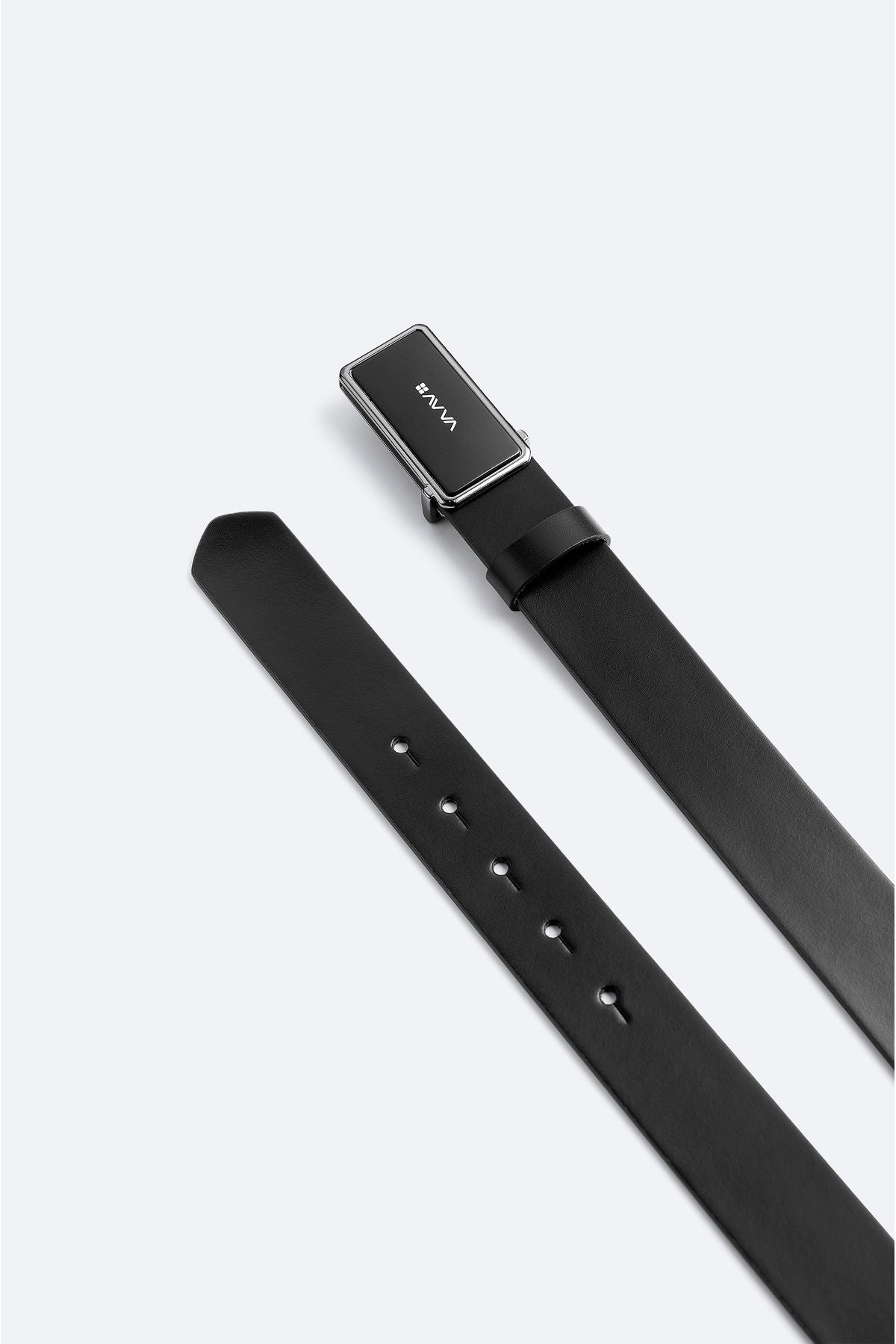 Men's black 100 %leather belt A42y9303