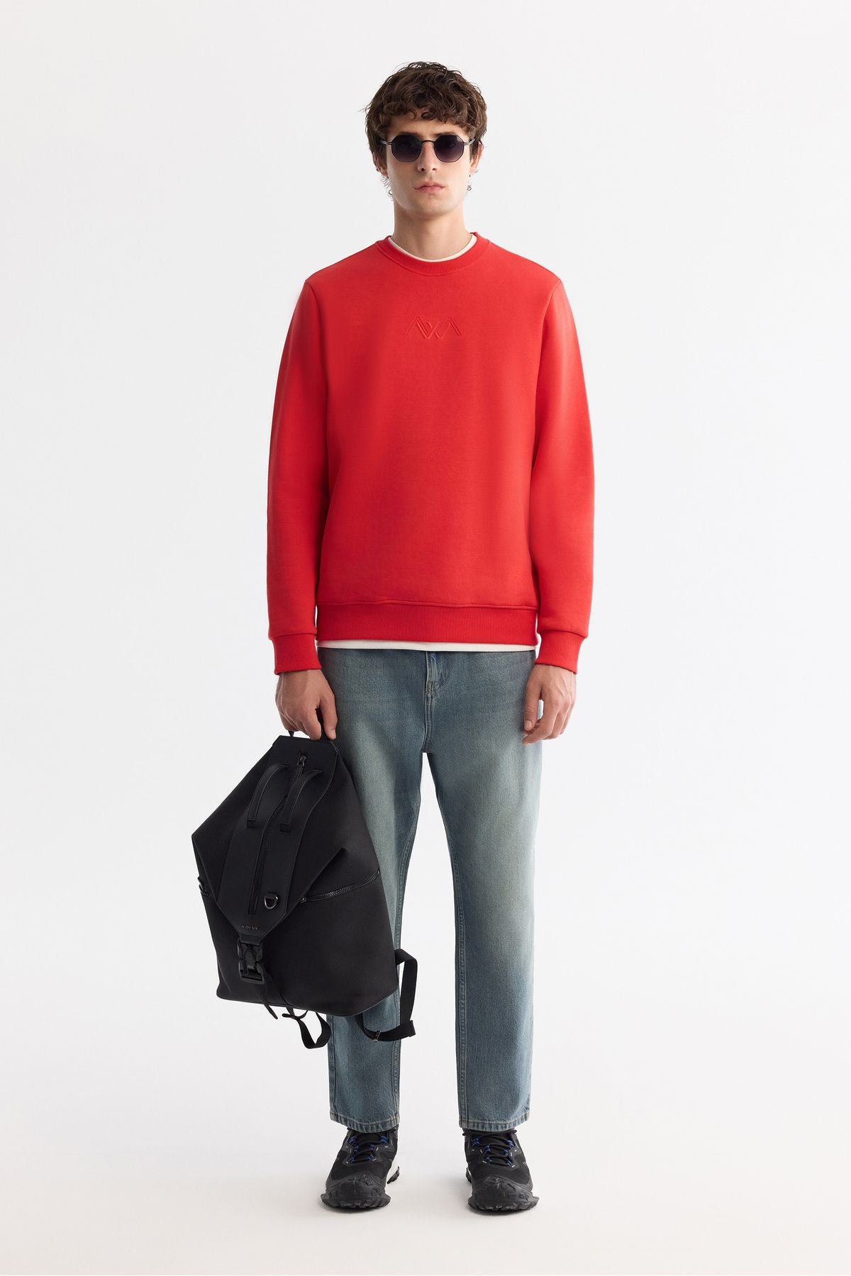 Men's Red Bicycle Neck Içi 3 -IP Sweatshirt B001033
