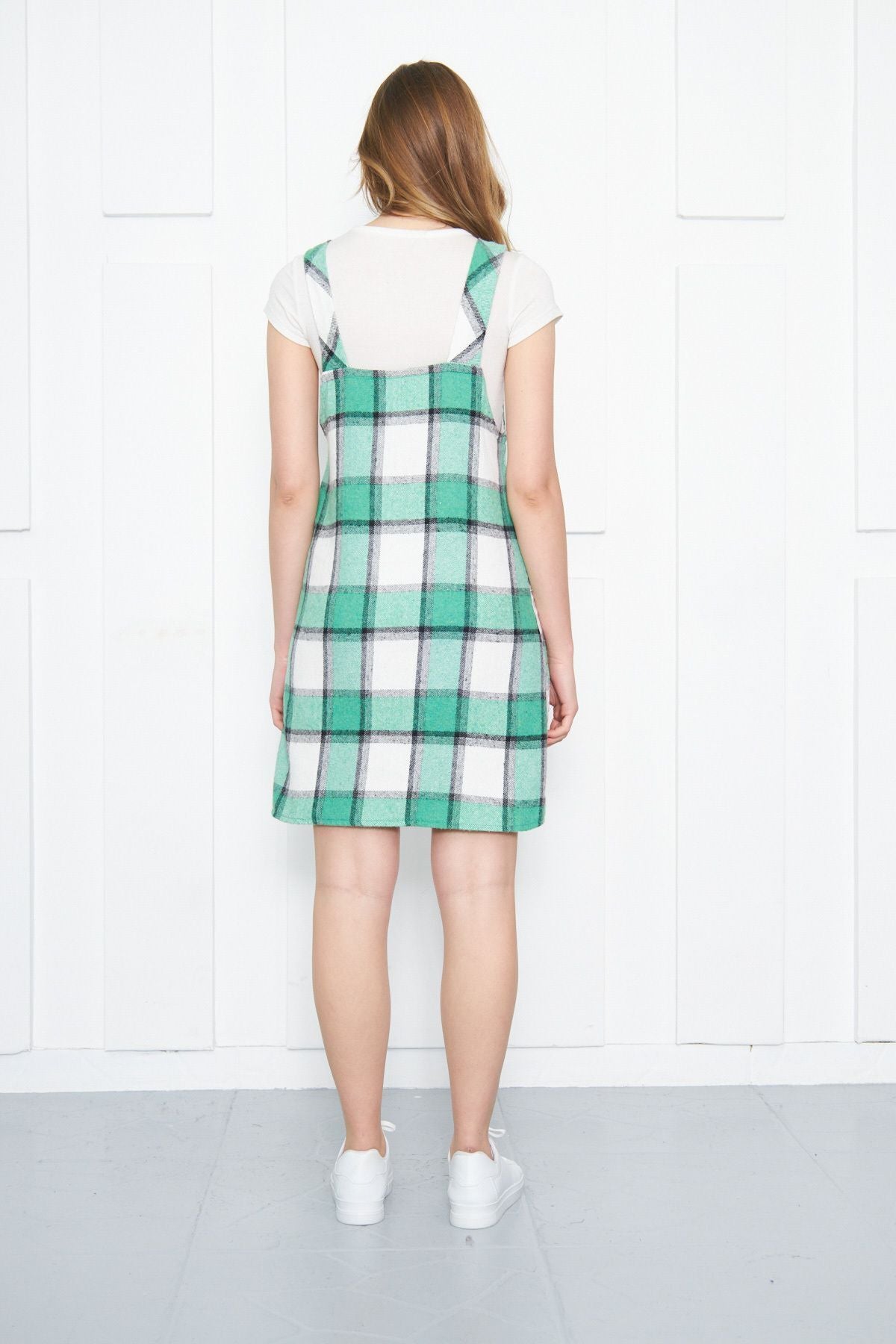Female Green Ekose Pattern Pocket Jile ARM-24K001036