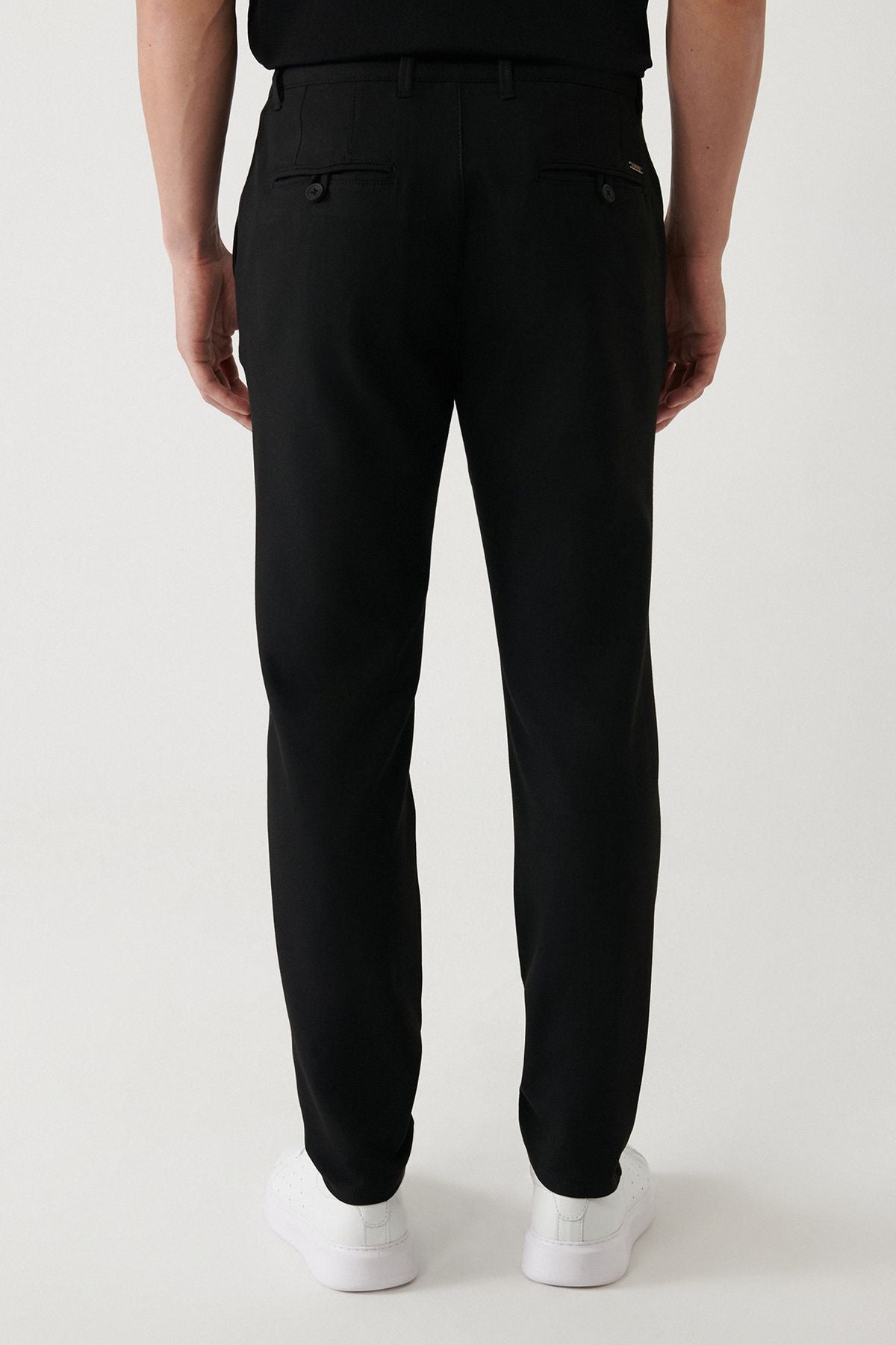 Men's Black Side Chino Pants with Pocket Pocket Chino Pants A32Y3070