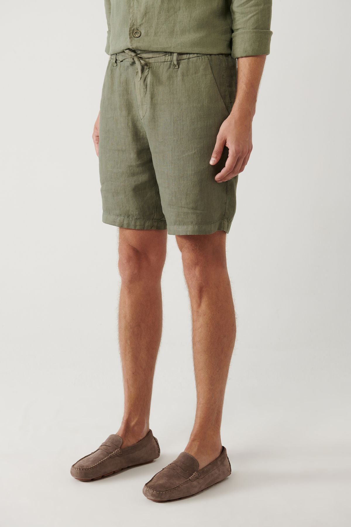 Male Khaki Waist Tire 100 %Keten Assos Short A41y3710