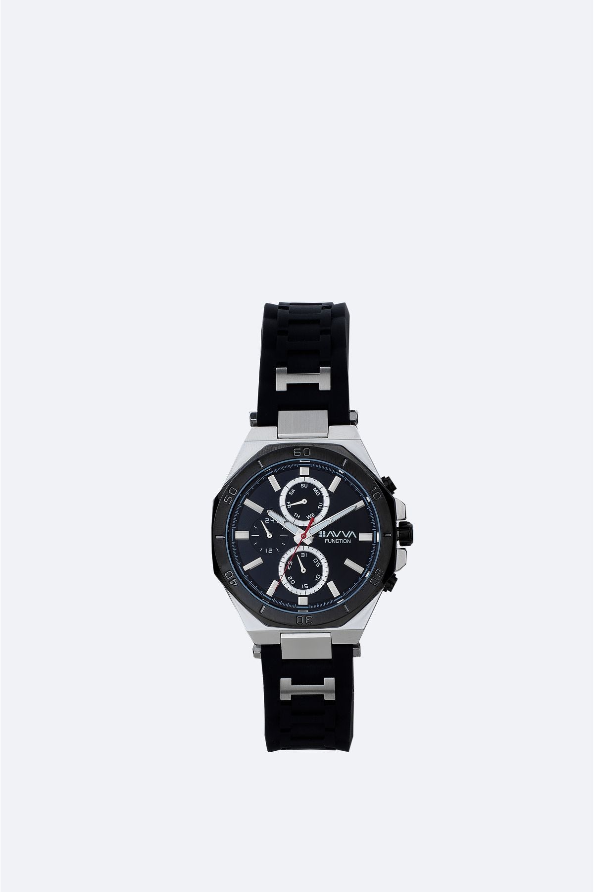 Men's Black - Silver Silicone Clock B009028