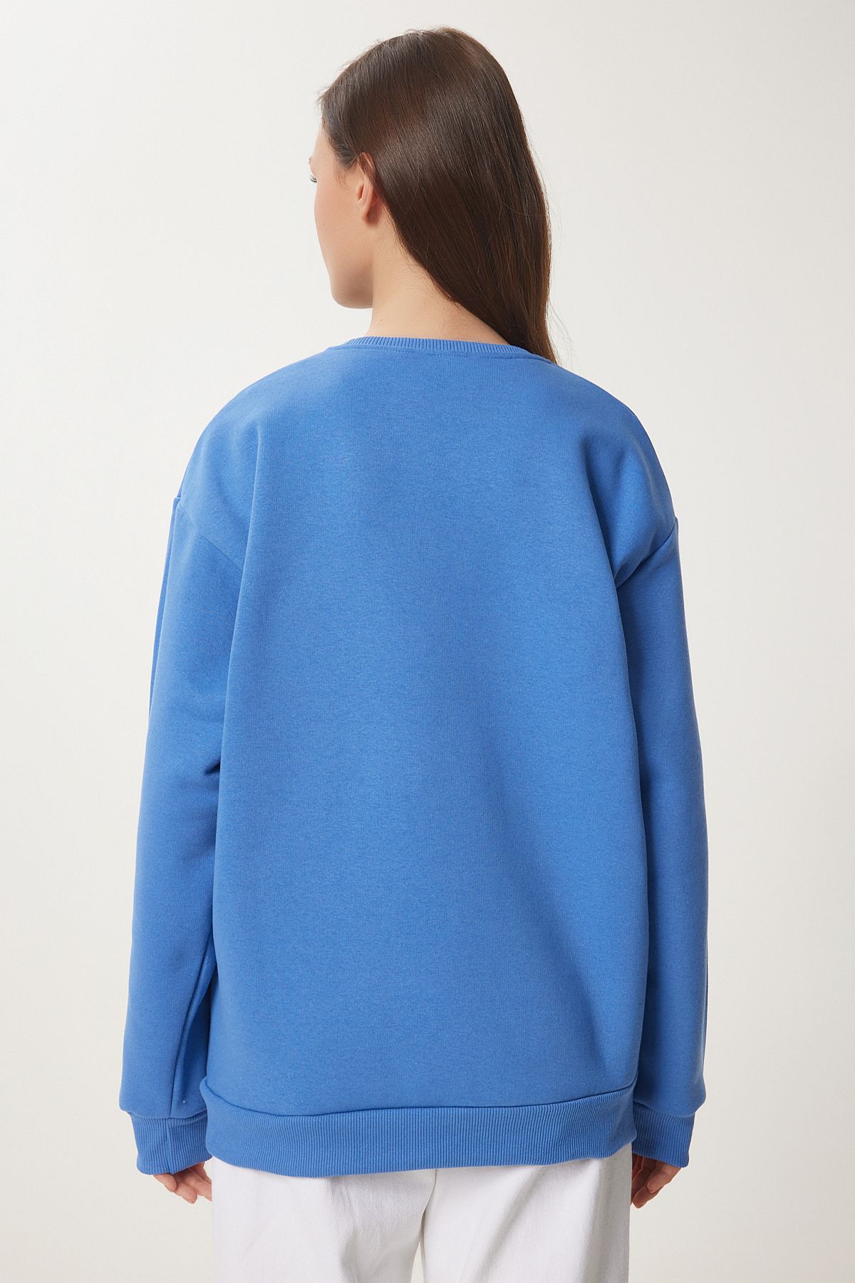 Woman Sky Blue Blue Basic Sweatshirt OW00001