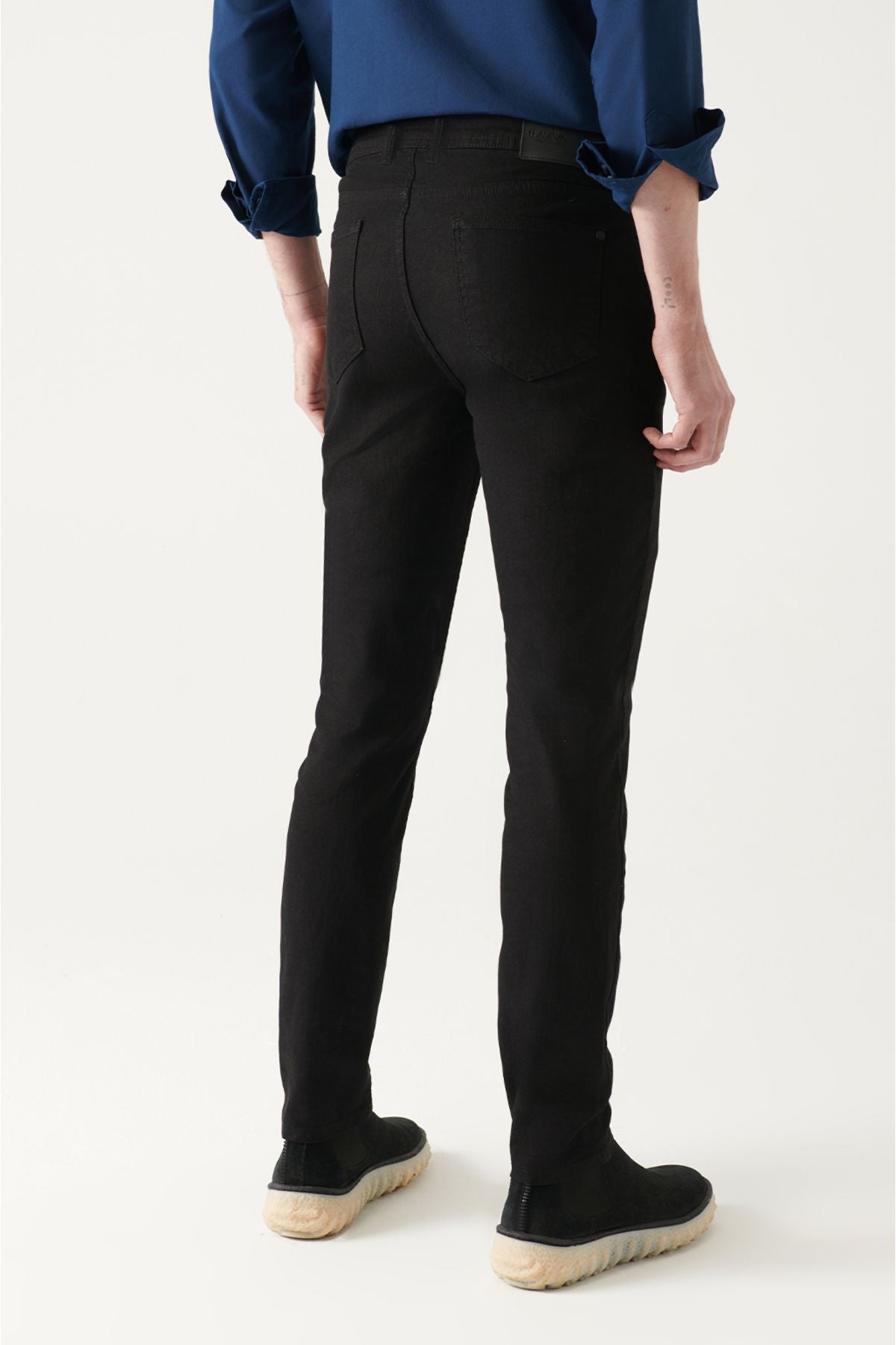 Men's Black Obedness Washing Flexible Jean Pants B003502