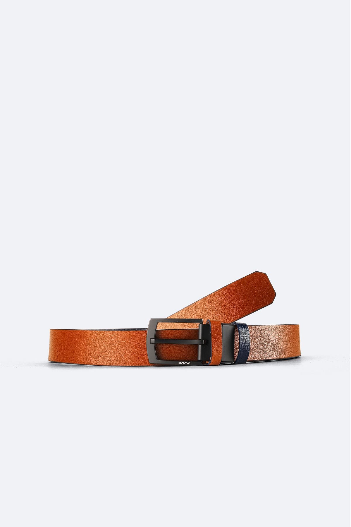 Men's Navy Blue-Taba 100 %Leather Double Sided Belt A32y9317