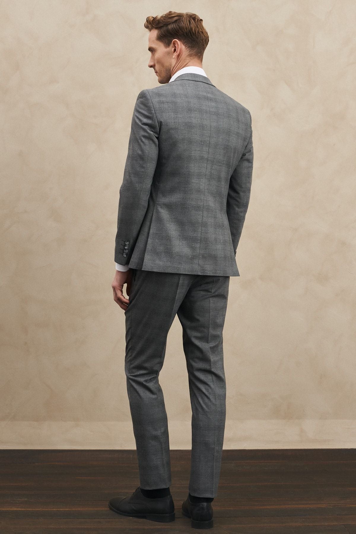 Men's Gray Extra Slim Fit Narn Cut Mono Yaka Square Suits