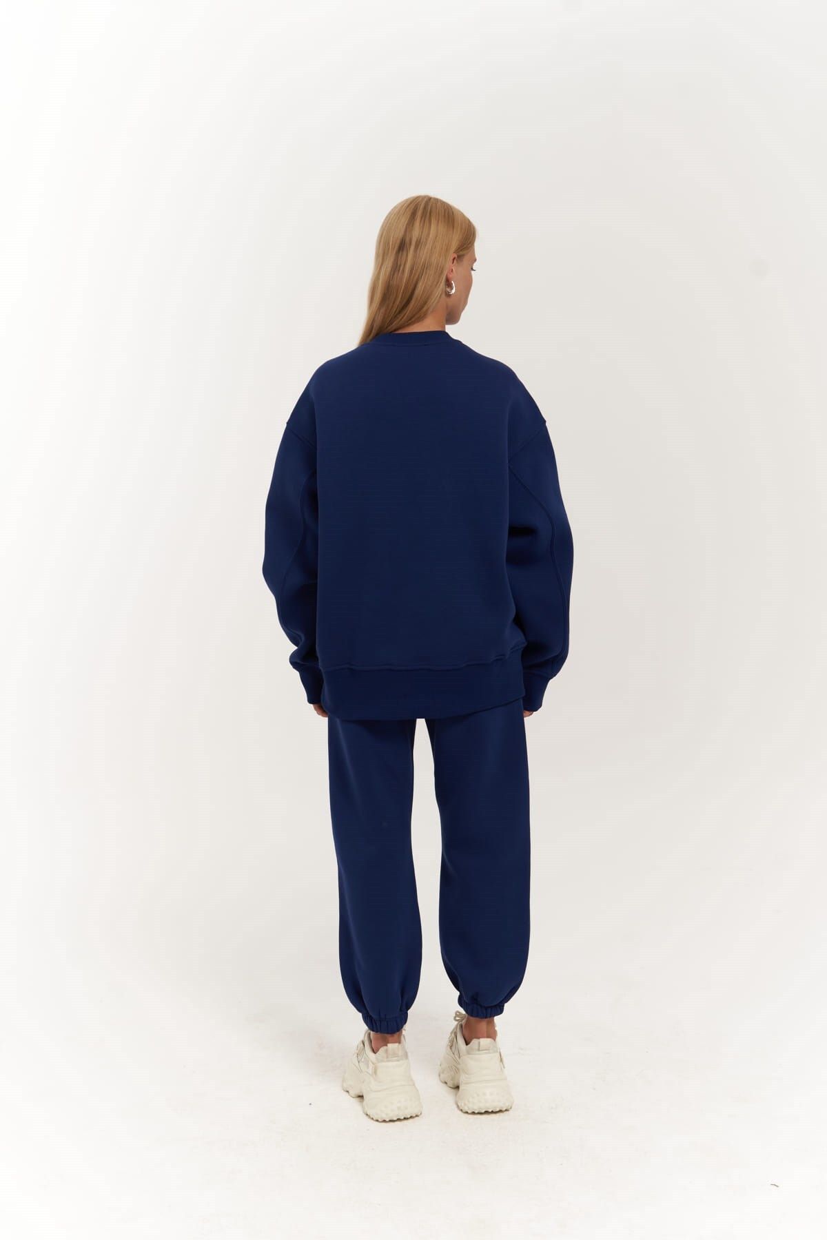 Zeoy 0717 navy blue bike collar tracksuit team