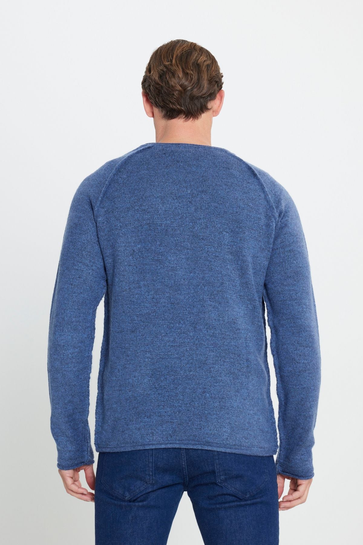 Men's Indigo Standard Fit Normal Cut Normal Cycling Cycling Soft textured knitwear sweater