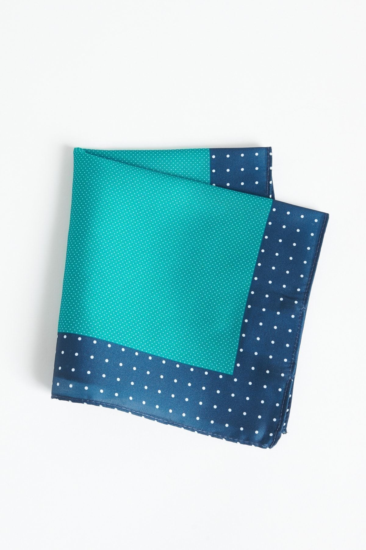 Men's green-blue patterned handkerchief