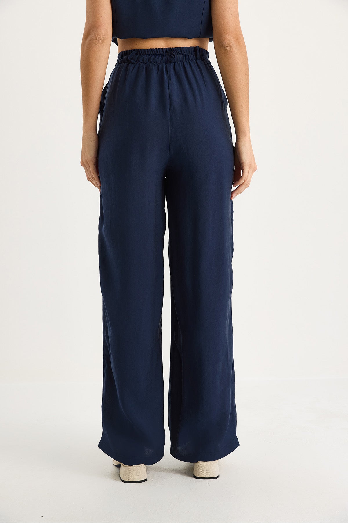 Women's Tie-Up Vest High Waist Modal Bottom-Top Set with Plenty of Trousers 9358 60281071