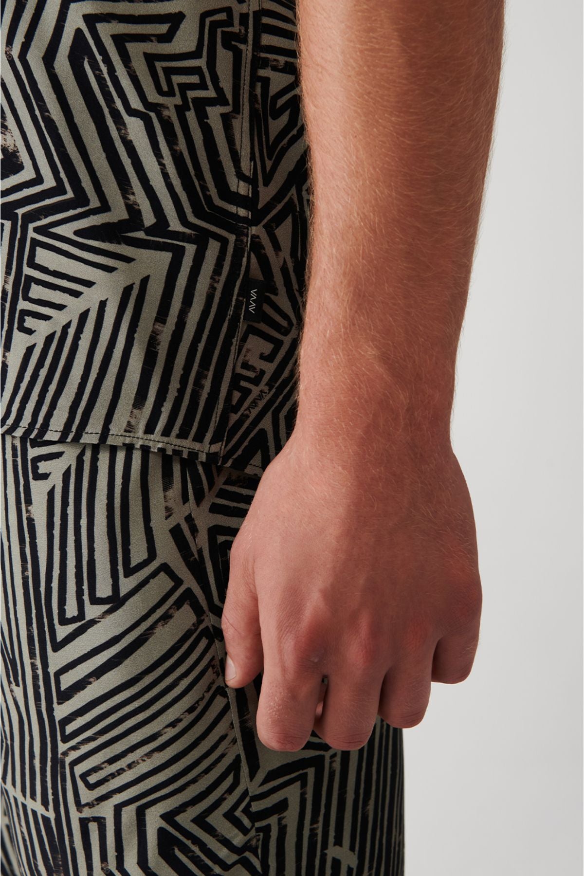 Men's mink viscose patterned short sleeve shirt A31y2199