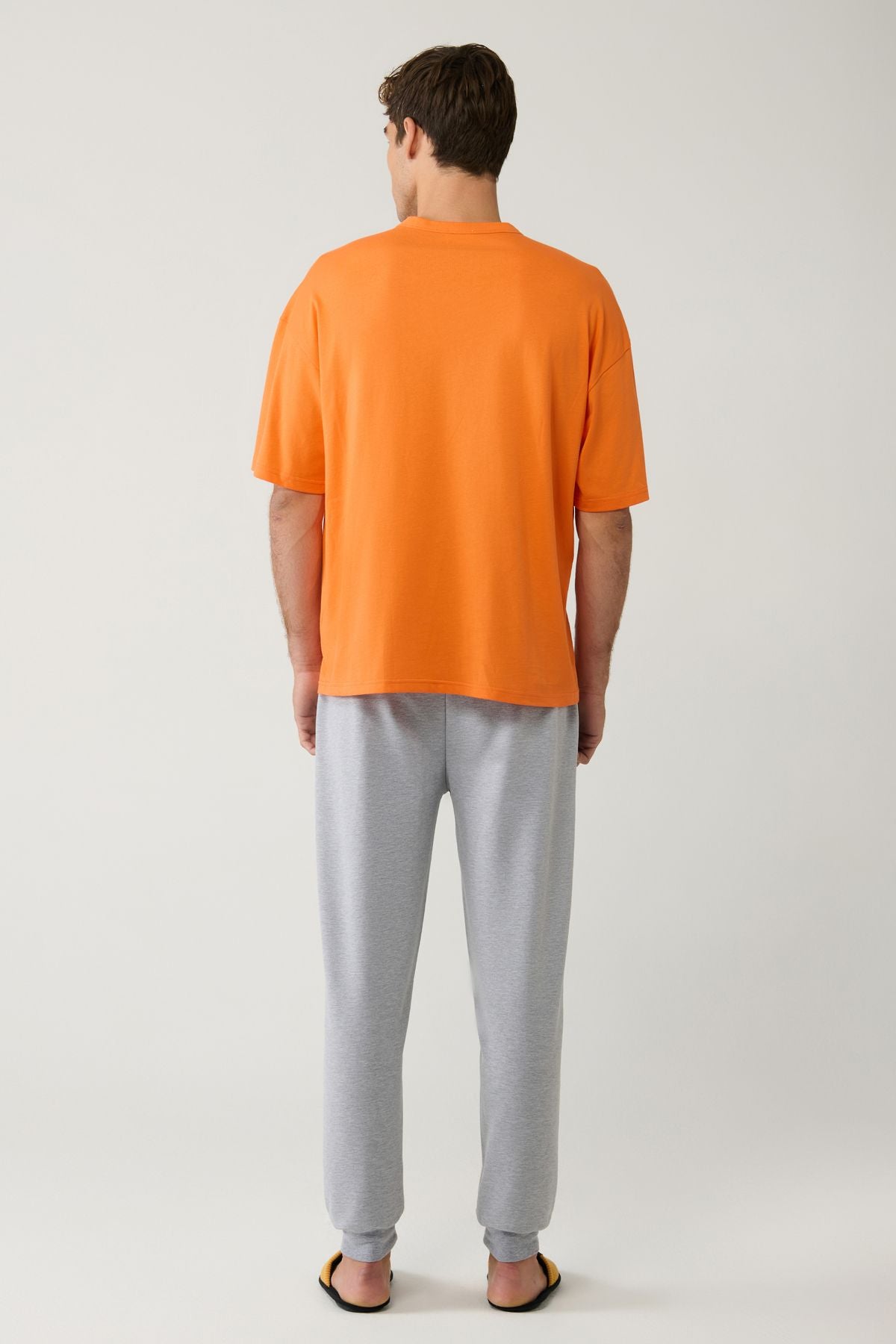 Men's gray bike collar cotton special box pajama set E003310