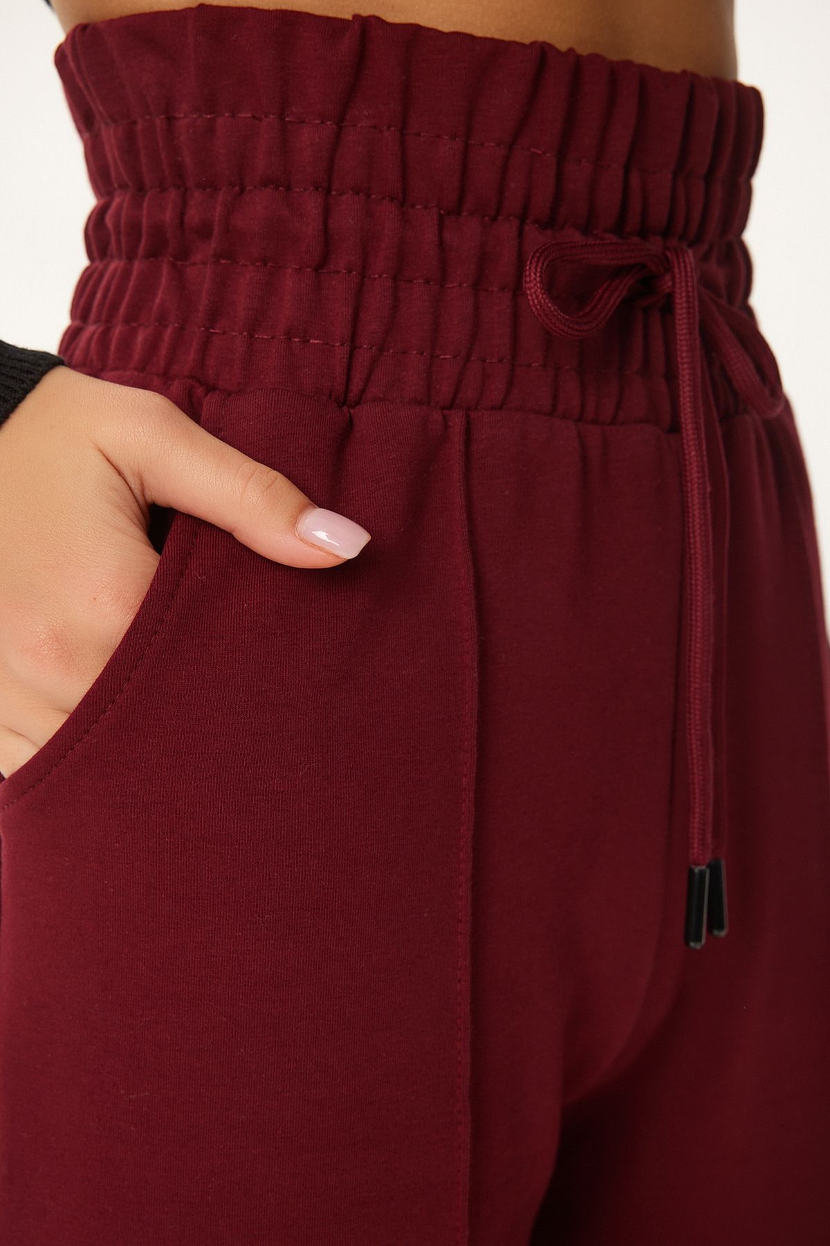 Female Bordeaux Pocket Basic Knitting Tracksuit Six XR00018