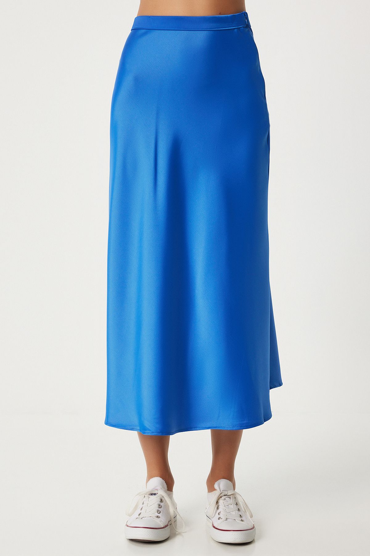 Women's Blue Satin Surface Skirt FN03361