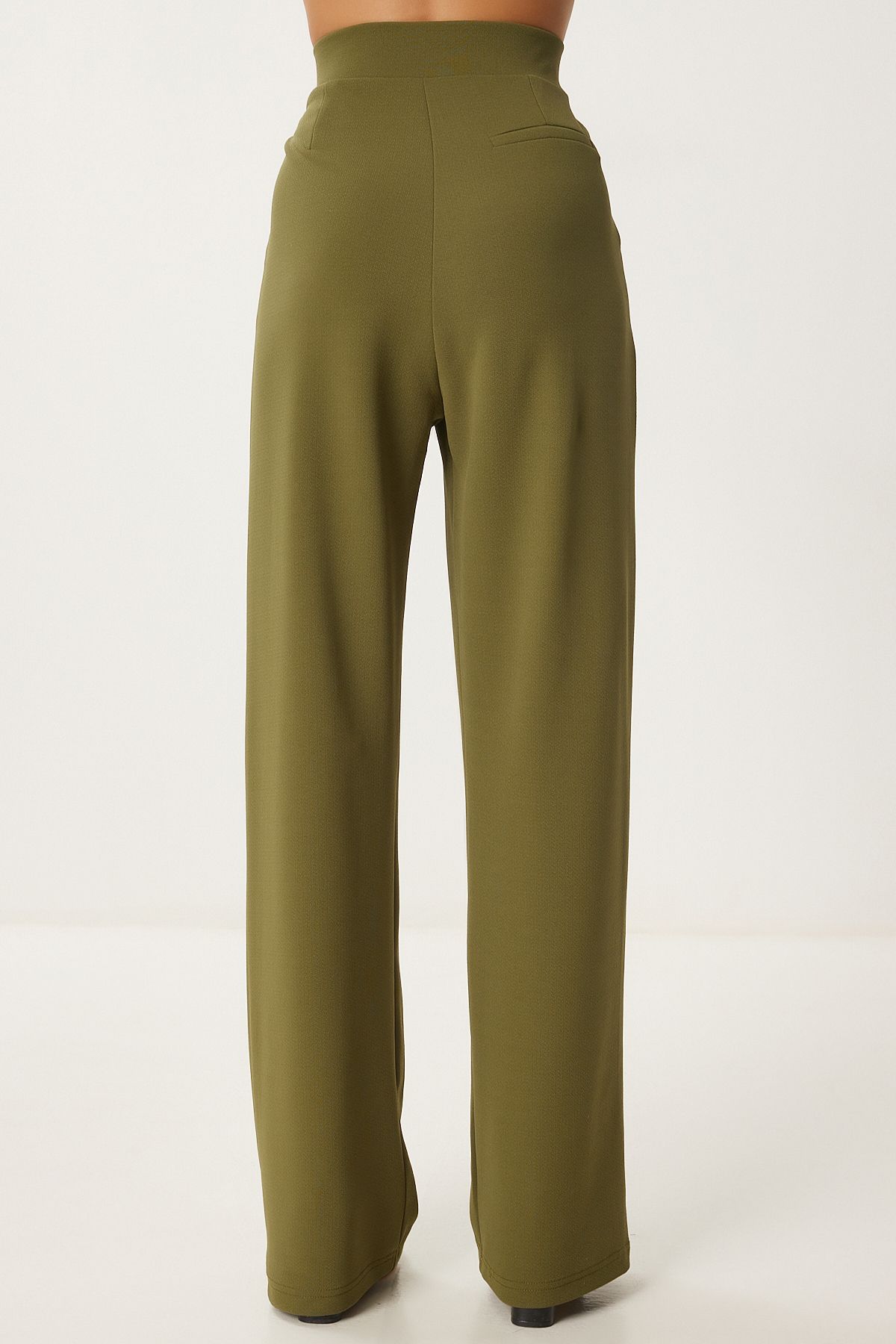 Female Khaki Waist Calcare Casual Woven Pants RV00150