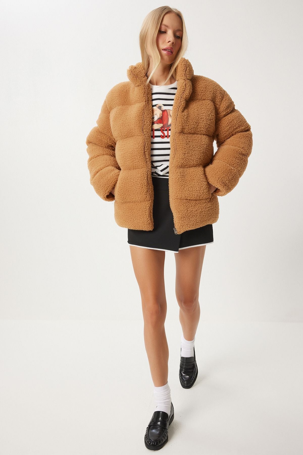 WOMEN'S Taba upright collar plush swelling coat QA00002
