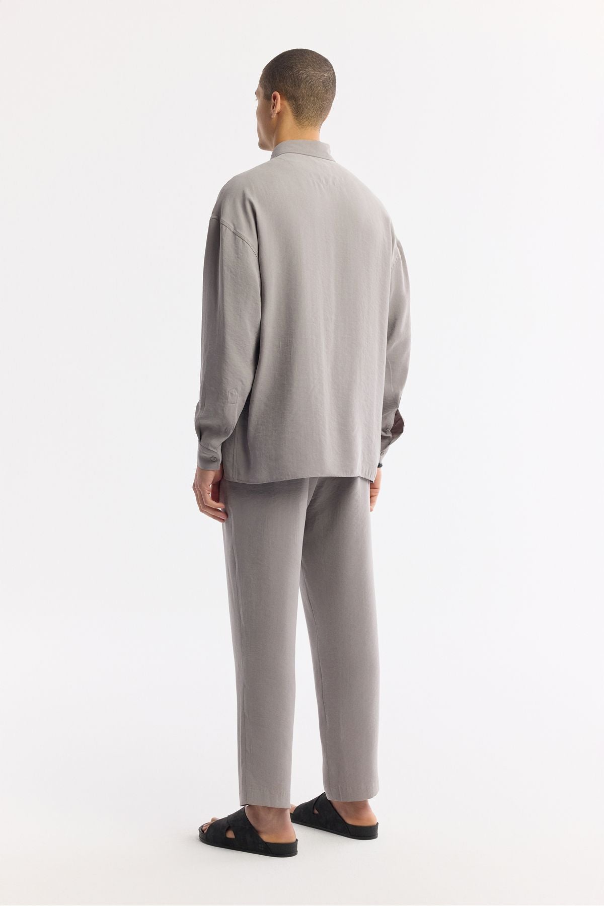 Male Nardo Gray Gray Brit with British Modal Mixed Casual Cut Oversize Fit Shirt A51y2168
