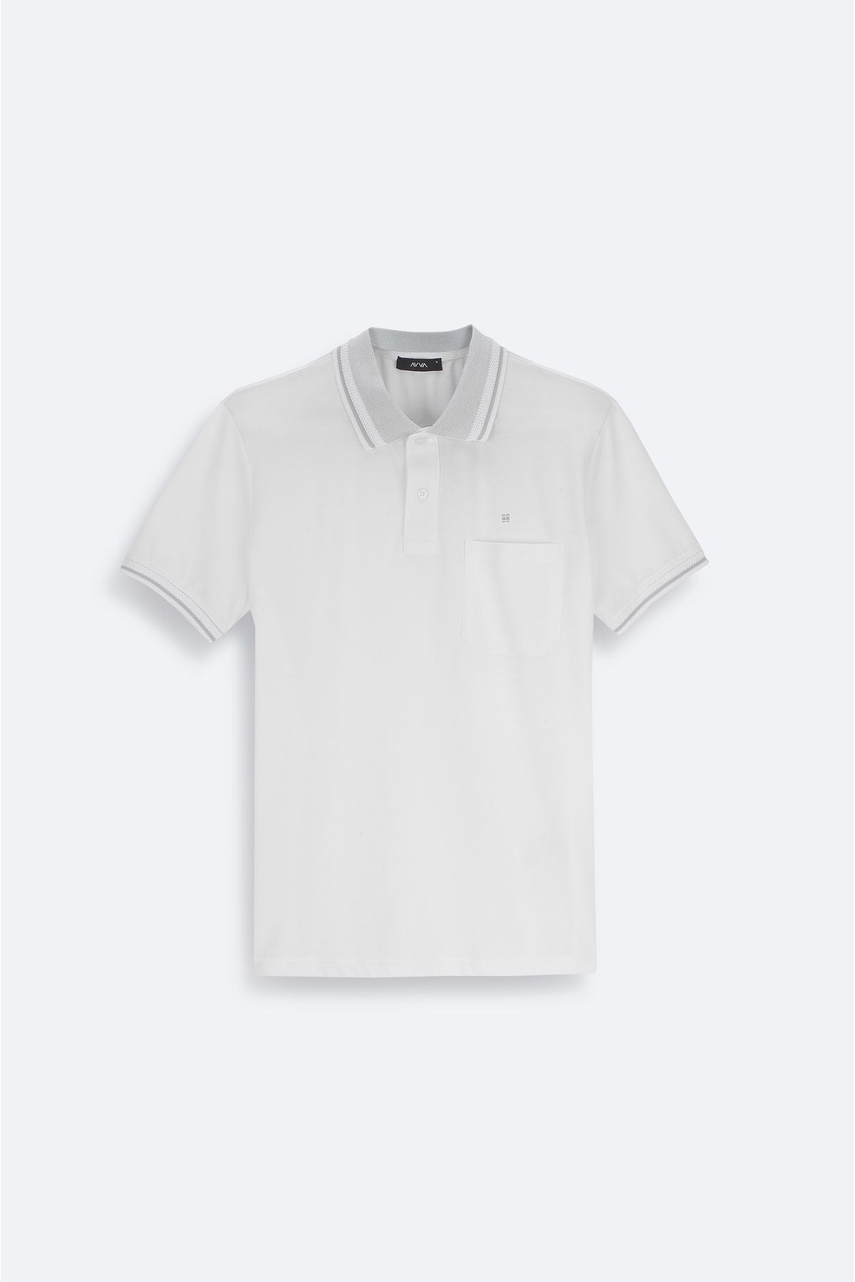 Men's white curved collar with 2 button polo collar t-shirt E001031