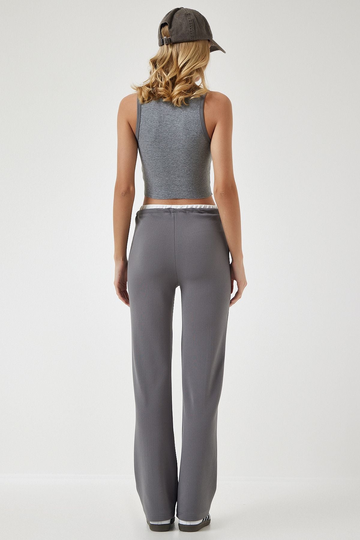Woman Smoked Detailed Knitting Pants RV00157