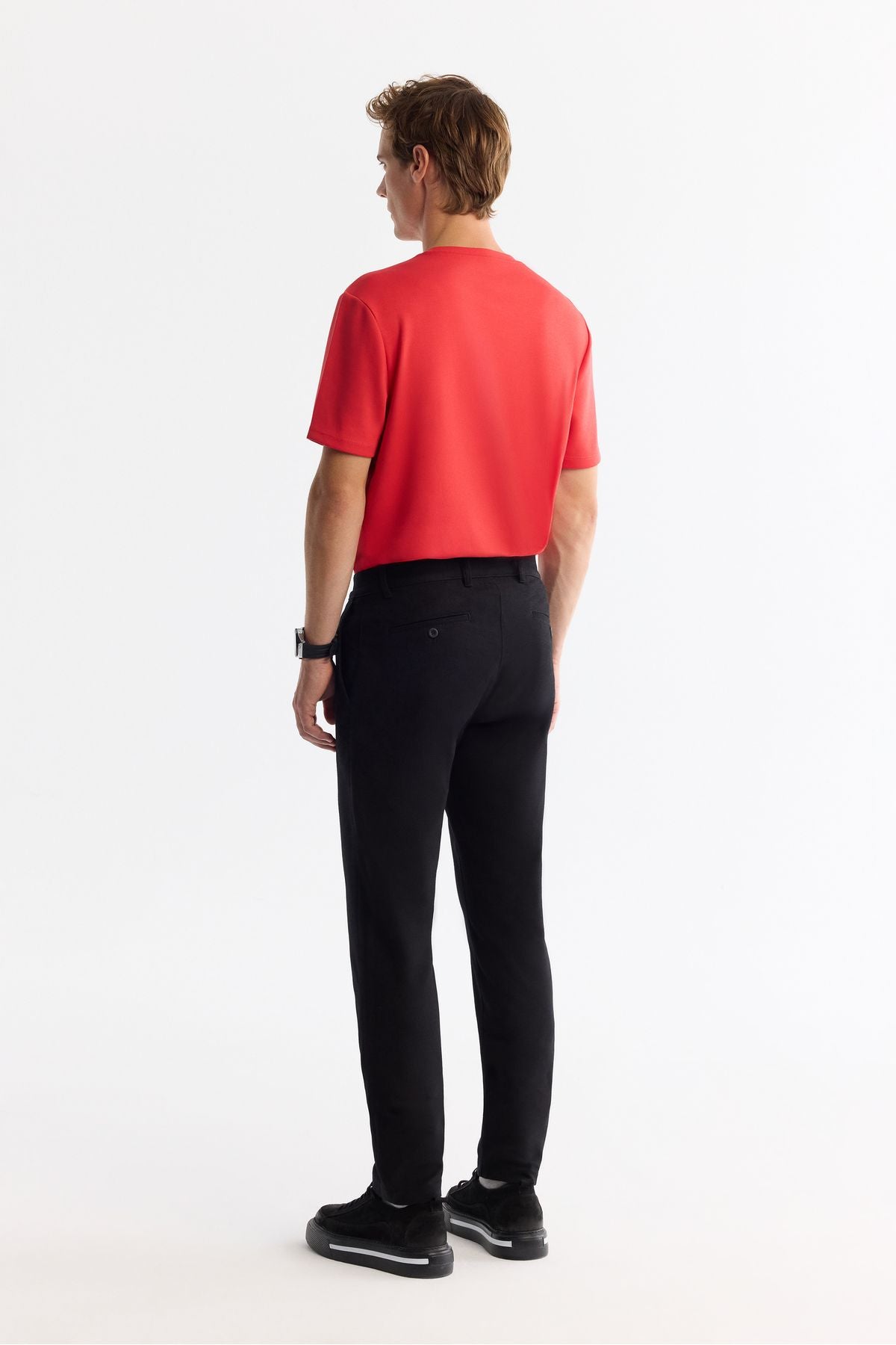 Men's black classic waist elastan chino pants a42y3021